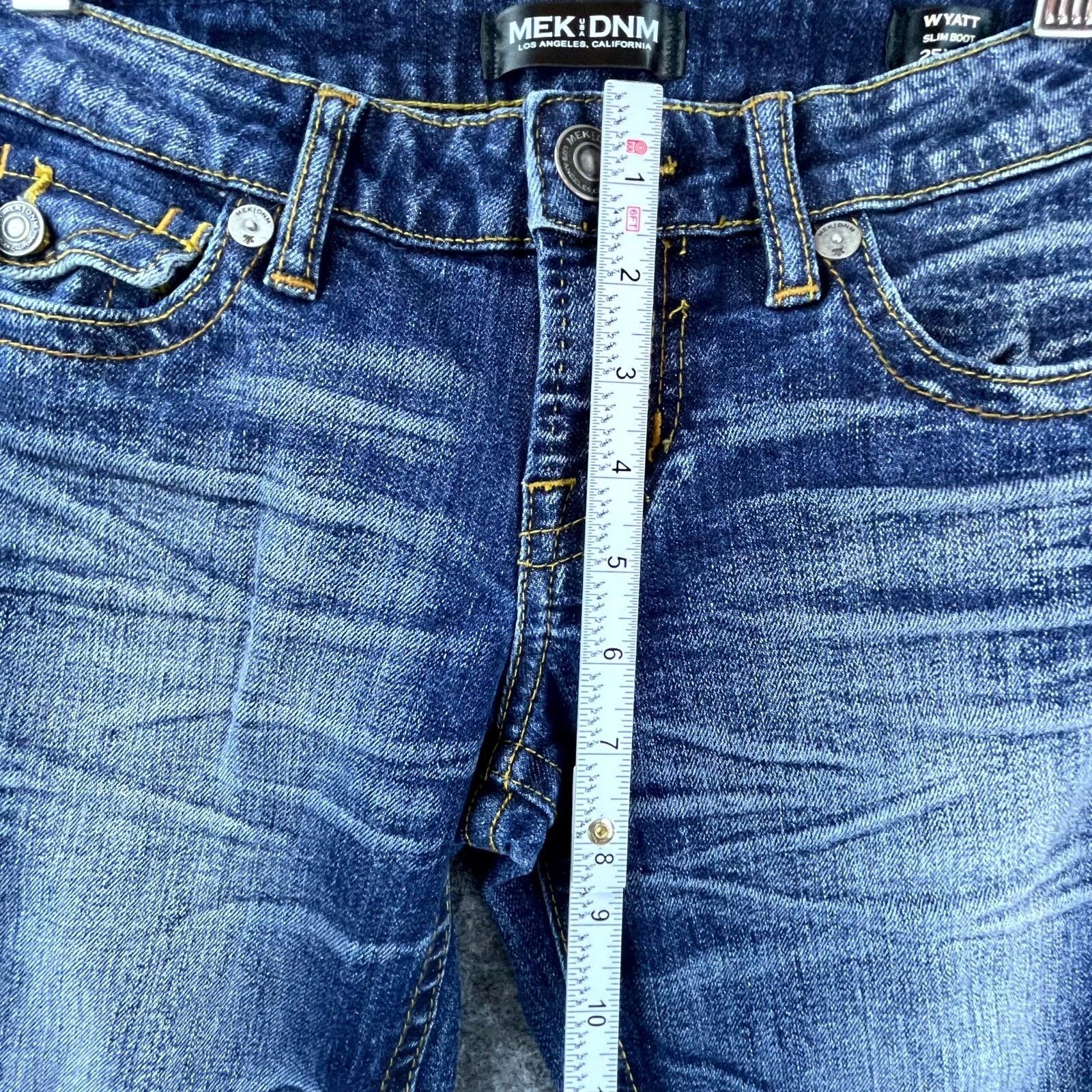 Mek Denim MEK DNM Jeans Womens 25 Wyatt Stretch Bootcut Flap Pocket Size 25" / US 0 / IT 36 - 9 Thumbnail