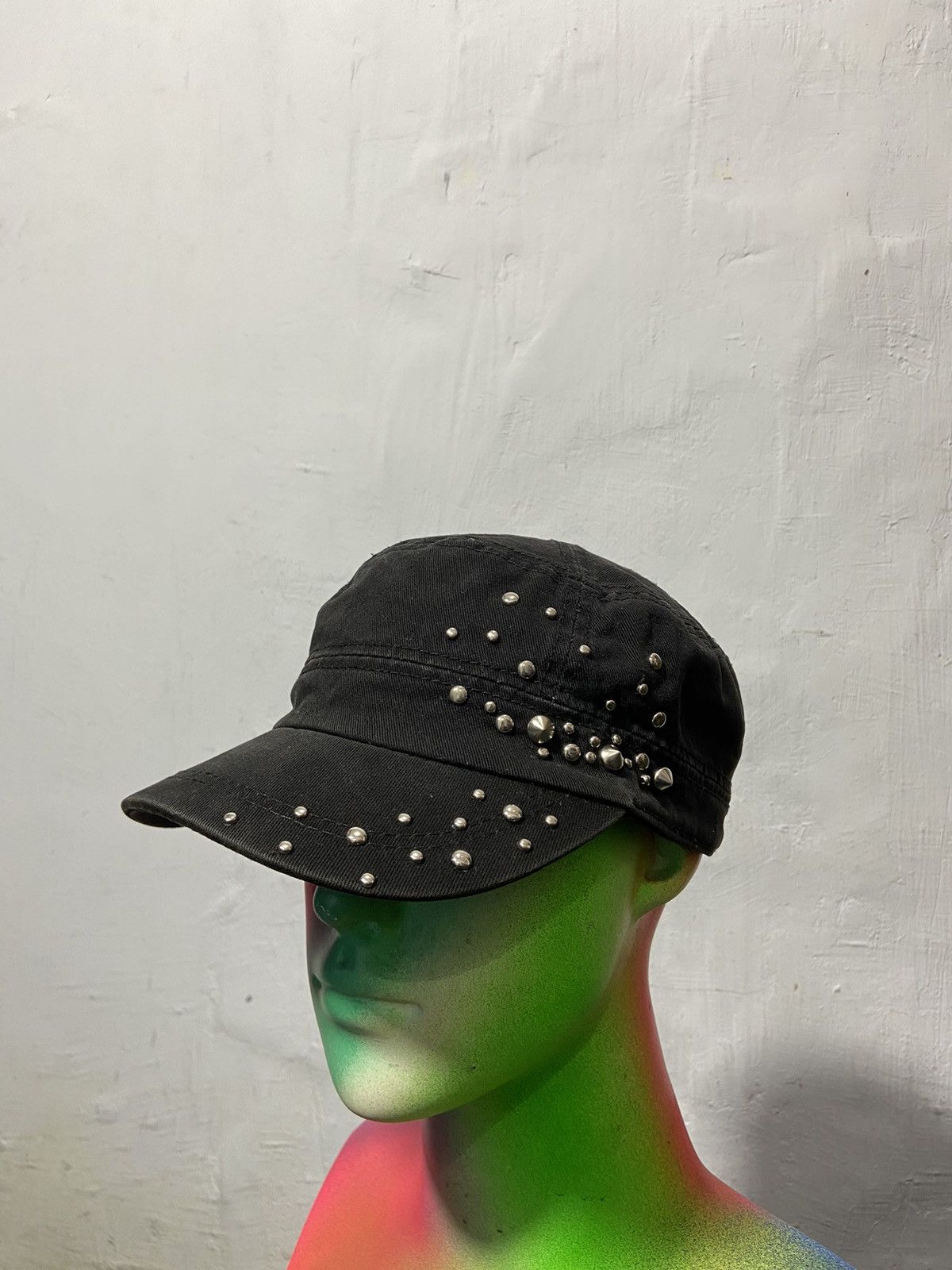 Japanese Brand Vintage Cadet Hat Punk Studded Poem Y2K Style Size ONE SIZE - 1 Thumbnail