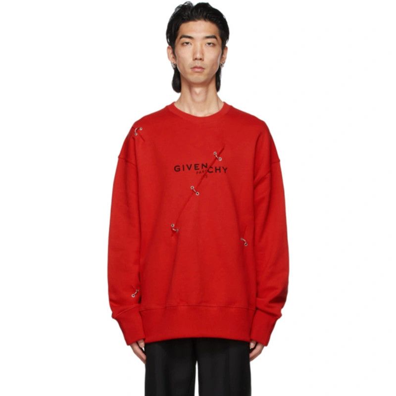 Red Trompe L'oeil Ring Sweatshirt