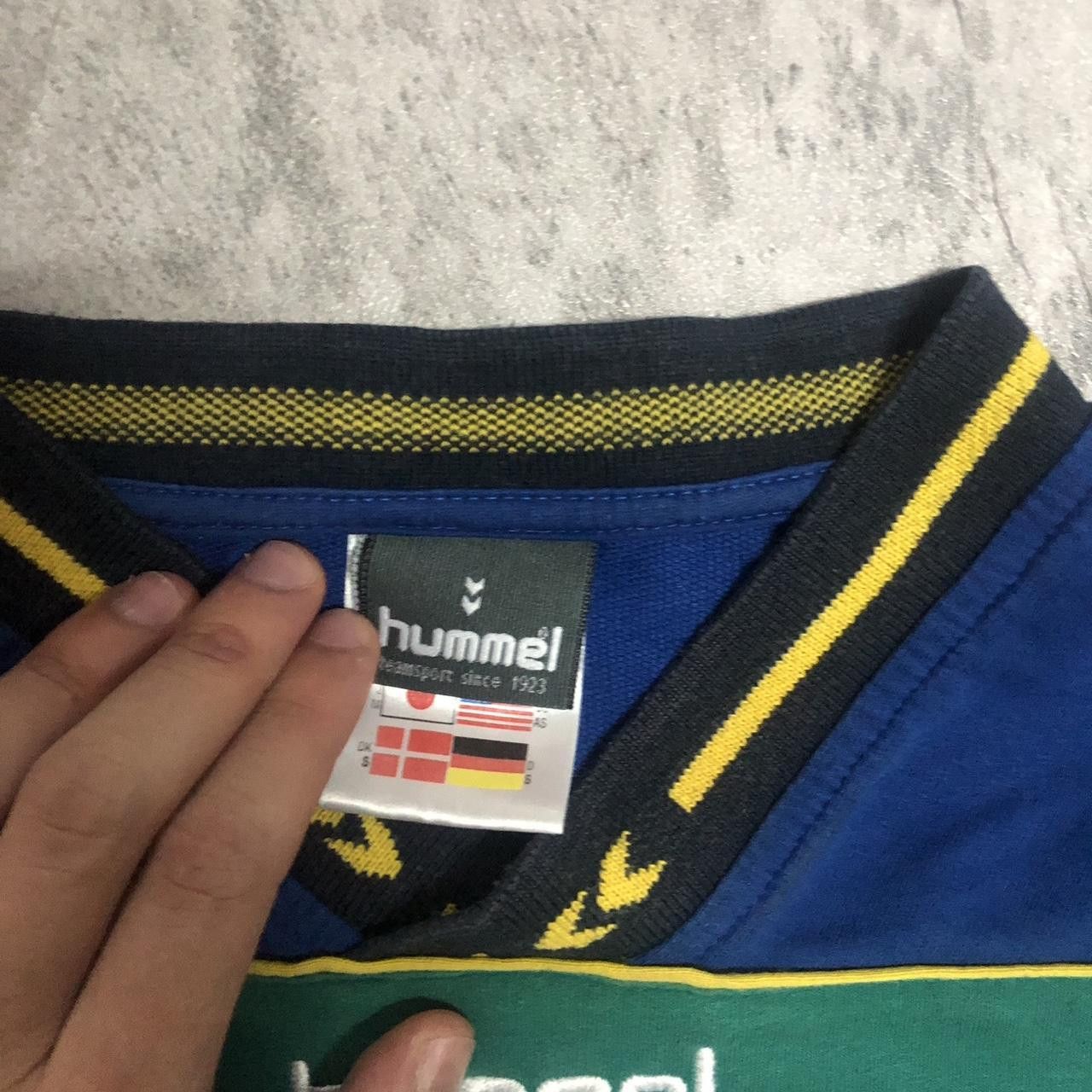 Hummel Hummel green and blue football shirt #footballshirt Size US S / EU 44-46 / 1 - 3 Thumbnail