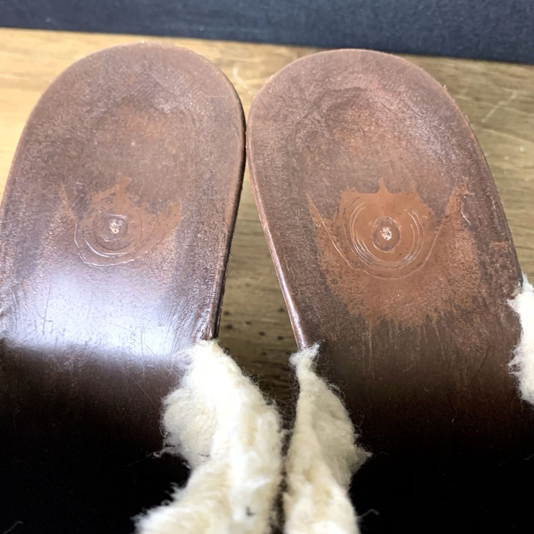Vintage Brown Leather Mules Clogs Women Size 8 Heel Faux Fur Italy Made Size US 8 / IT 38 - 5 Thumbnail