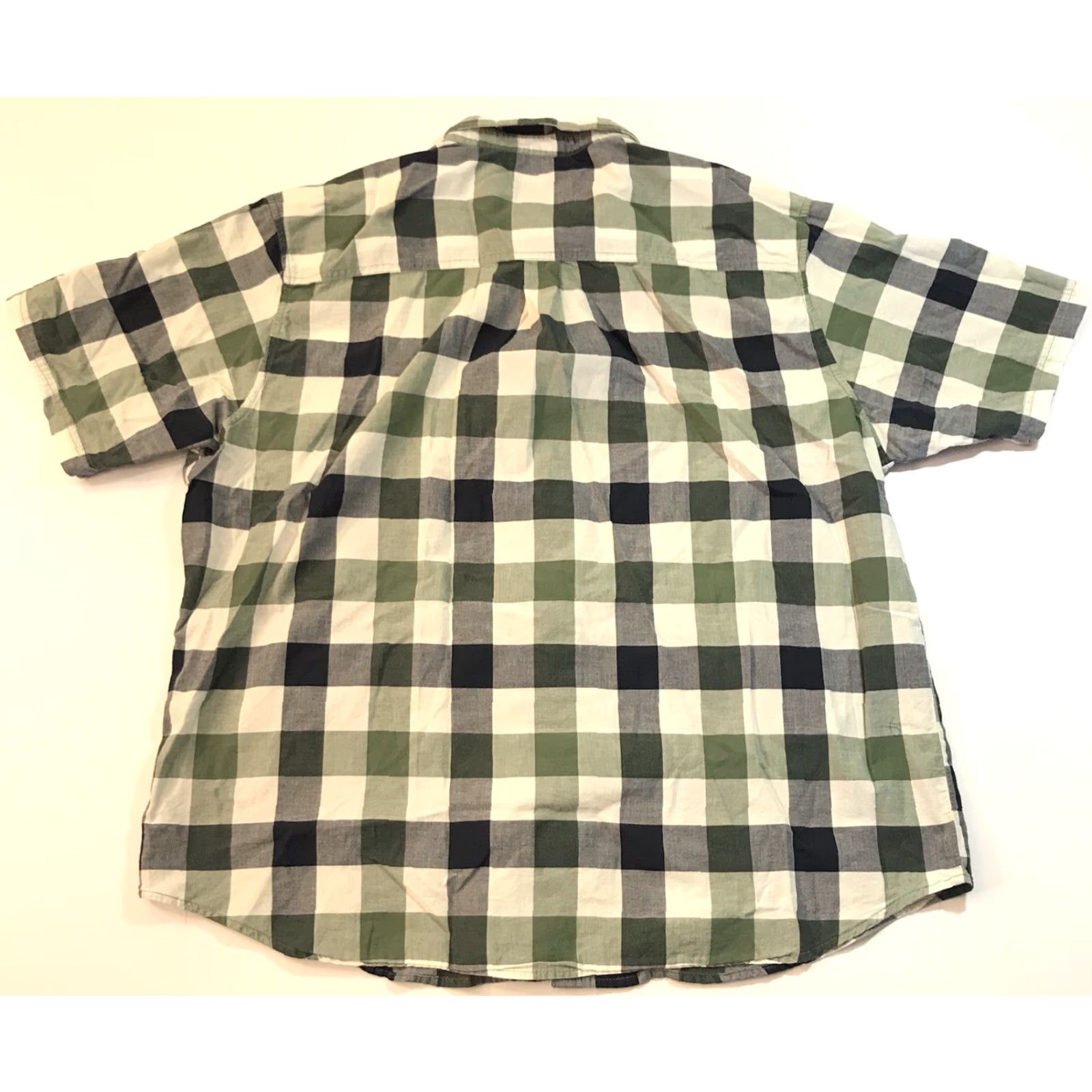 Vintage Woolrich Men's Short Sleeve Button-Up Shirt Plaid Green White Casual 2XL Size US XXL / EU 58 / 5 - 4 Thumbnail