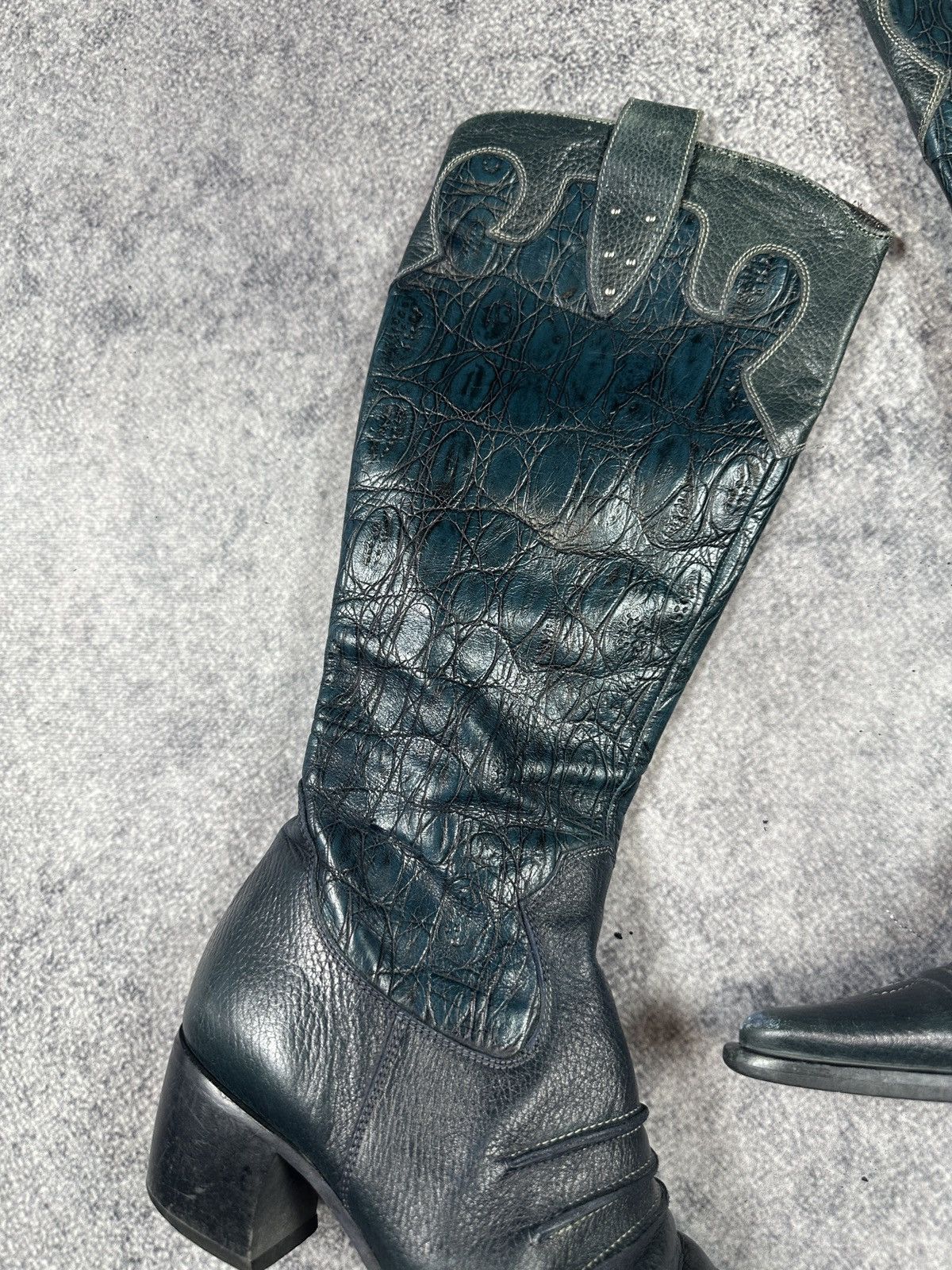 Vintage Y2K Vintage Leather Cowboy High Boots Streetwear Rare USA 37 Size US 7 / IT 37 - 2 Thumbnail