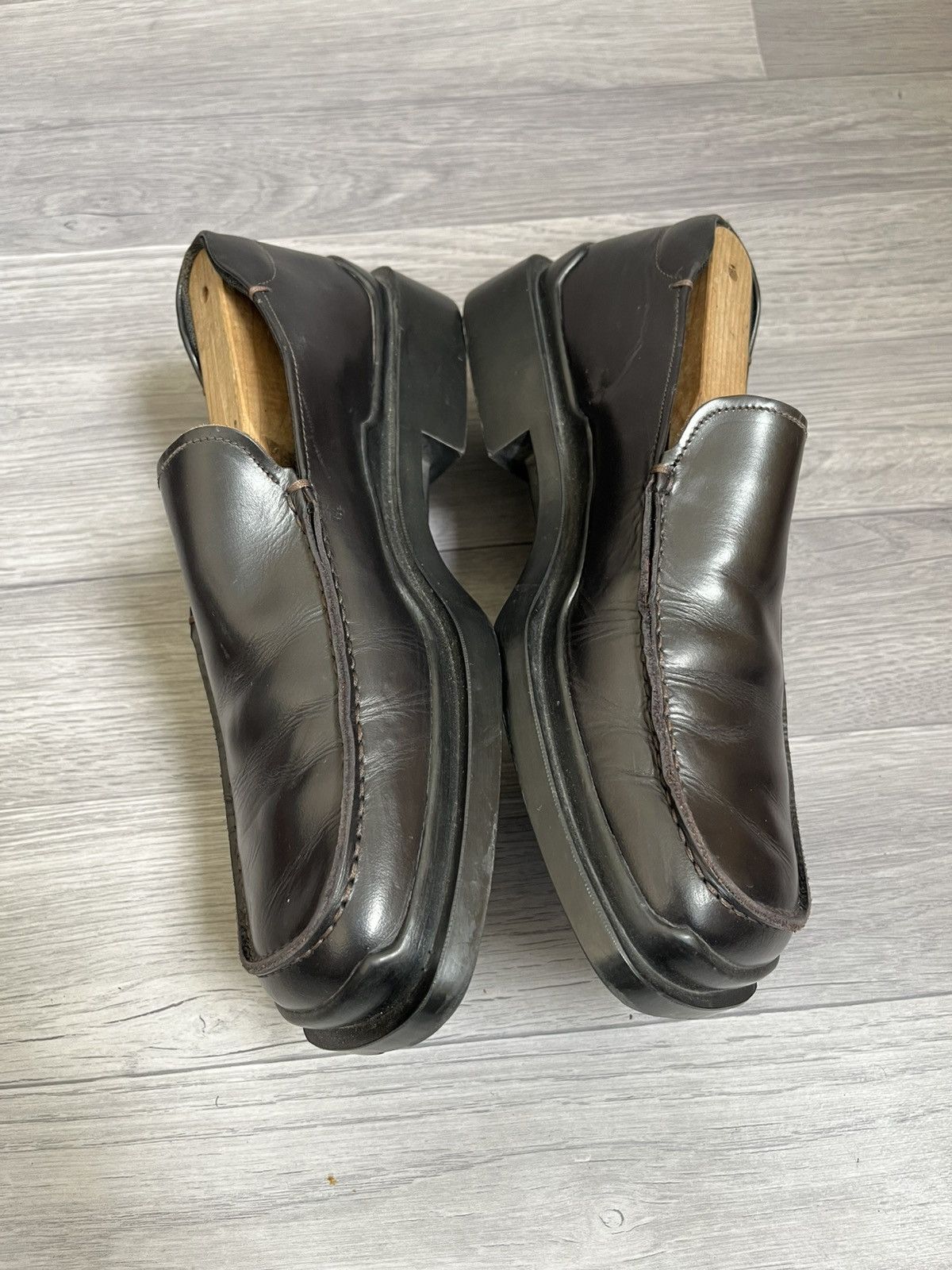 Prada Vintage FW 98 Prada square toe leather mule loafers uk7 Size US 8 / EU 41 - 11 Thumbnail