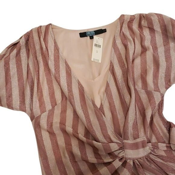Anthropologie × Eva Franco Anthropologie Eva Franco Streetwater Wrap Top Striped Pink S Size S / US 4 / IT 40 - 5 Thumbnail