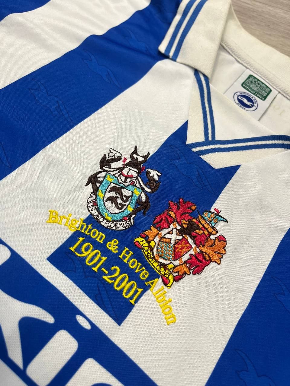 Adidas Brighton Centenary Football Shirt 2001/02 Adults Score Draw Size US L / EU 52-54 / 3 - 3 Thumbnail