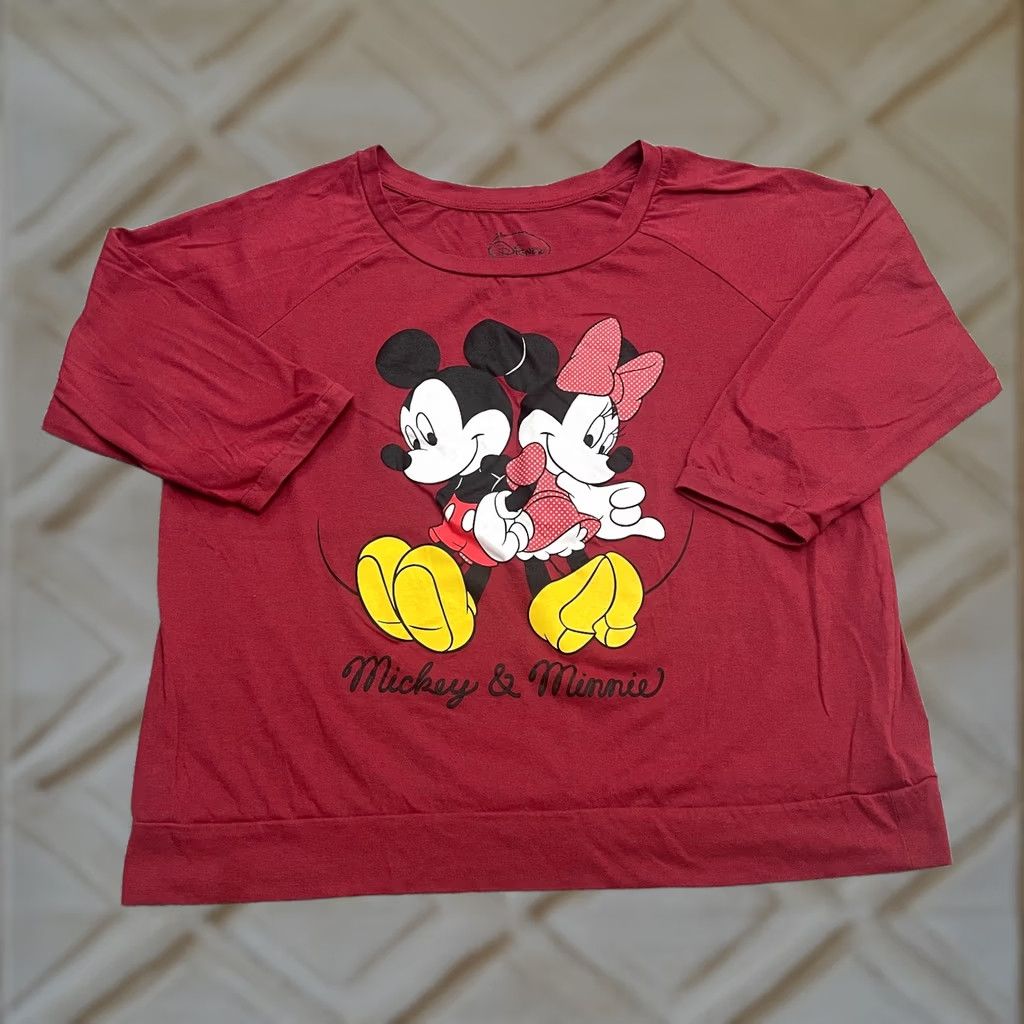 Disney Disney Mickey Minnie Mouse Graphic T-Shirt Womens XXL Red Round Neck Casual Tee Size XXL / US 16-18 / IT 52-54 - 1 Thumbnail