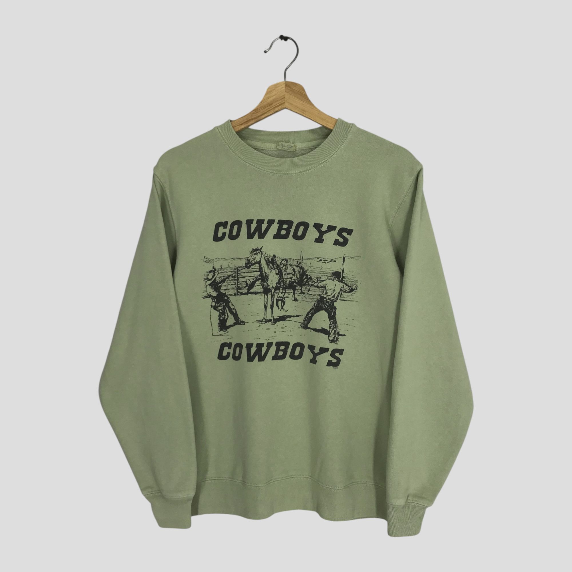 Cowboy Equipment Vintage Retro Graphic Cowboys Green Sweatshirt - 577 Size US S / EU 44-46 / 1 - 3 Thumbnail