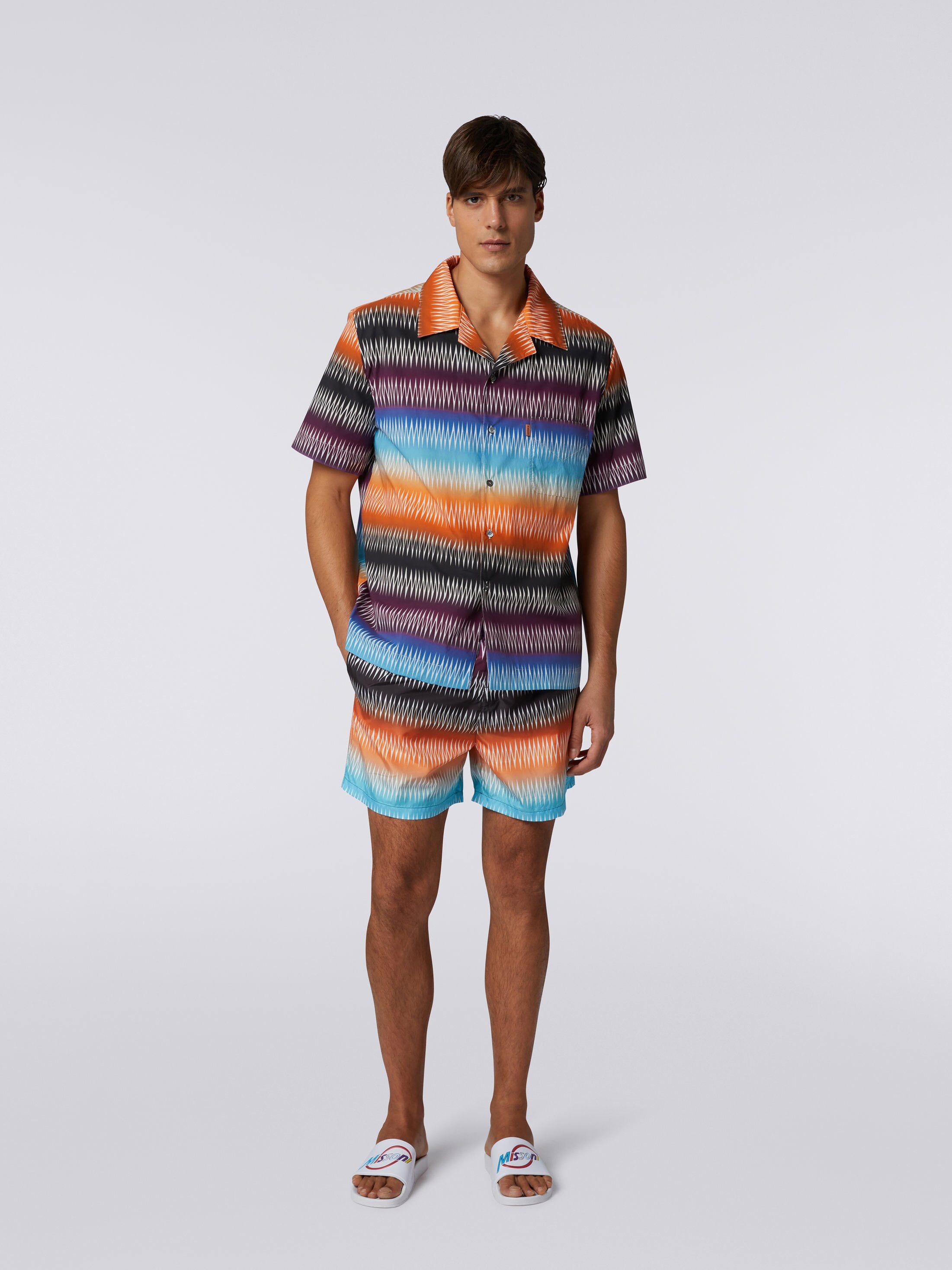 Missoni o1mle1025 Zigzag Print Short Sleeved Shirt in Multicolor Size US S / EU 44-46 / 1 - 2 Thumbnail
