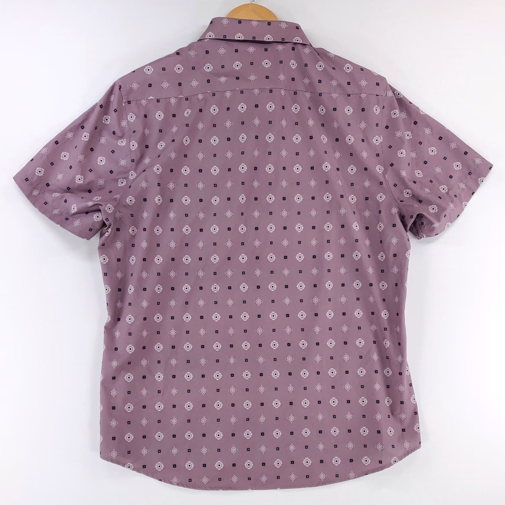 Vintage 7 Diamonds Button-Up Shirt 4 Way Stretch Short Sleeve Purple Mens XL Patterned Size US XL / EU 56 / 4 - 4 Thumbnail