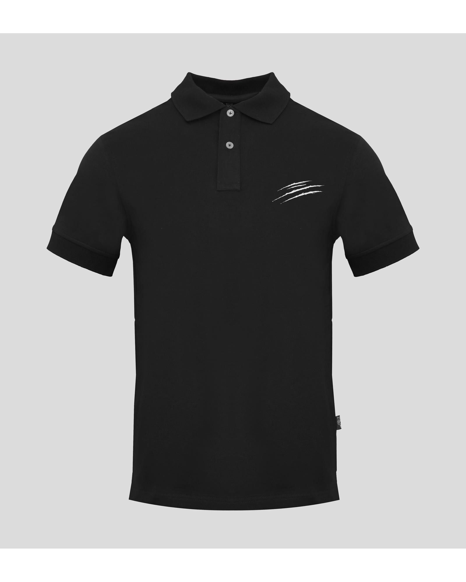 image of Philipp Plein Button-Fastening Solid Cotton Polo Shirt in Black, Men's (Size Medium)