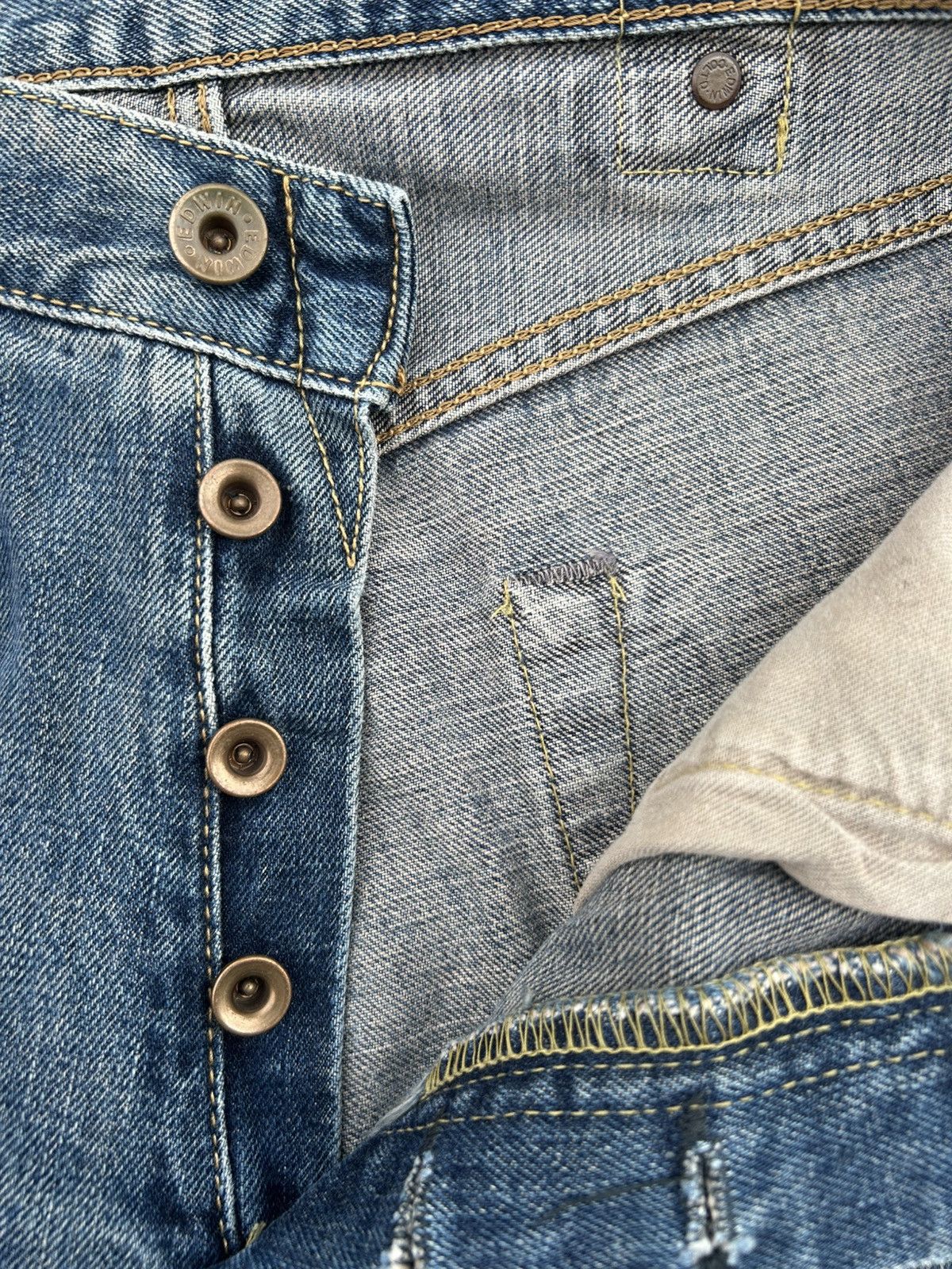 Kapital Vintage Edwin Selvedge Buckle Back Rusty Faded Denim Jeans Size US 28 / EU 44 - 8 Thumbnail