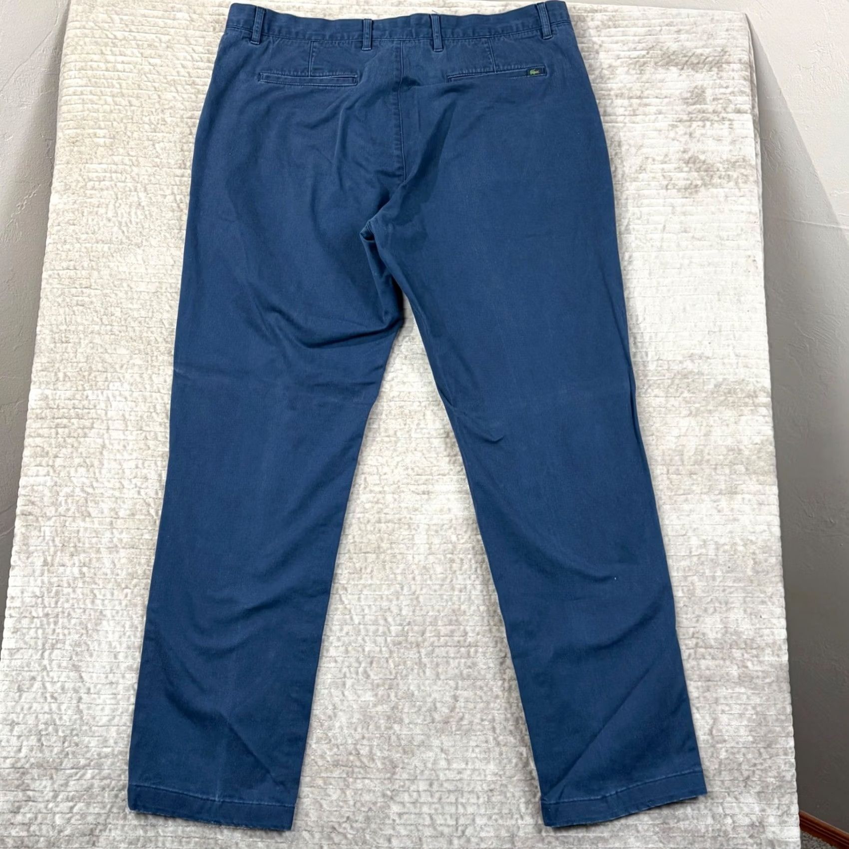 Lacoste Lacoste Chino Pants Navy Blue Regular Fit Cotton Blend 38x34 Straight Leg Mens Front Pockets Logo - Size US 38 / EU 54 - 2 Thumbnail