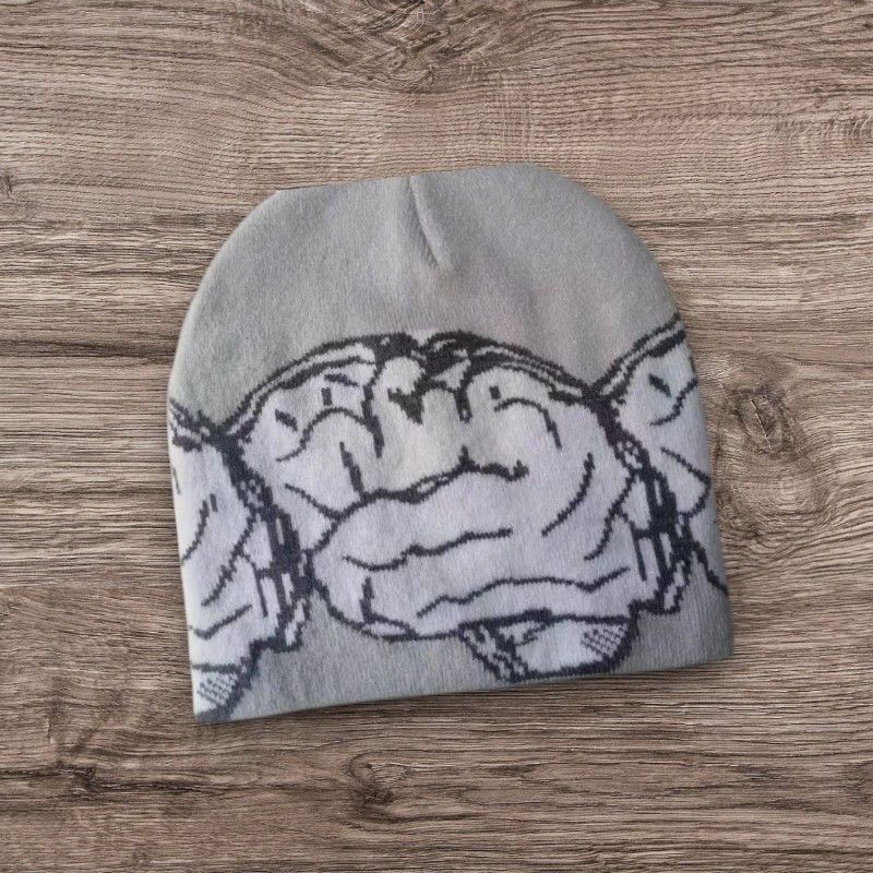 Other Avantgarde Opium Brain Beanie | ALT Grunge Punk Skull Hat Size ONE SIZE - 1 Preview