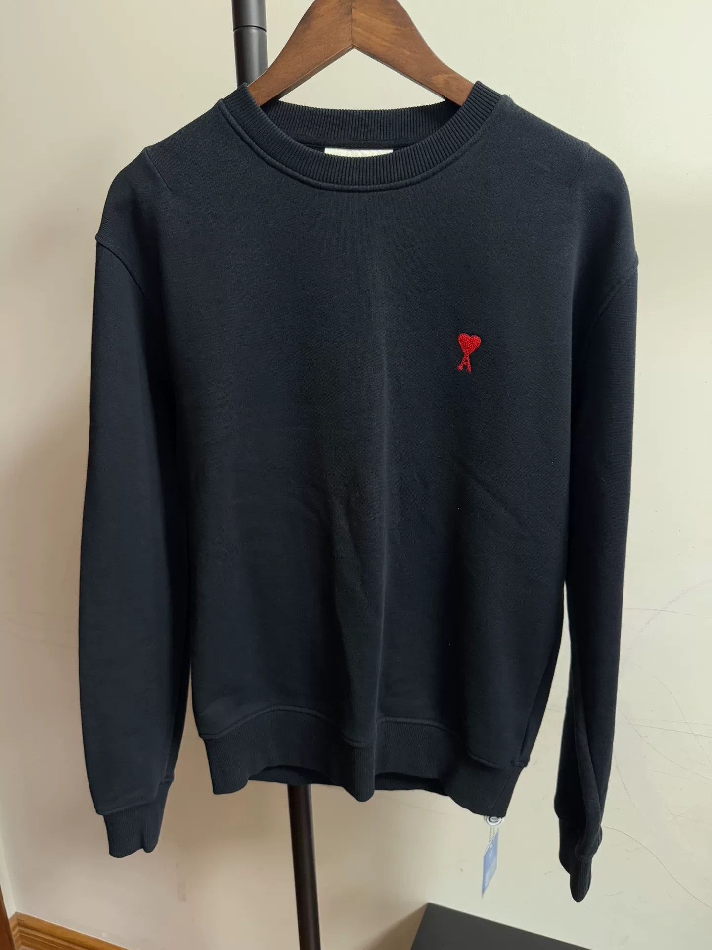 Sebastien Ami Ami Paris Black Heart Embroidered Sweatshirt Size US S / EU 44-46 / 1 - 1 Thumbnail
