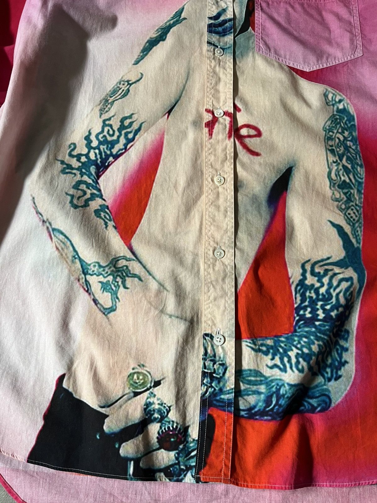 Vetements Vetements A/W 2018 Marilyn Manson button up shirt pink Size US L / EU 52-54 / 3 - 3 Thumbnail