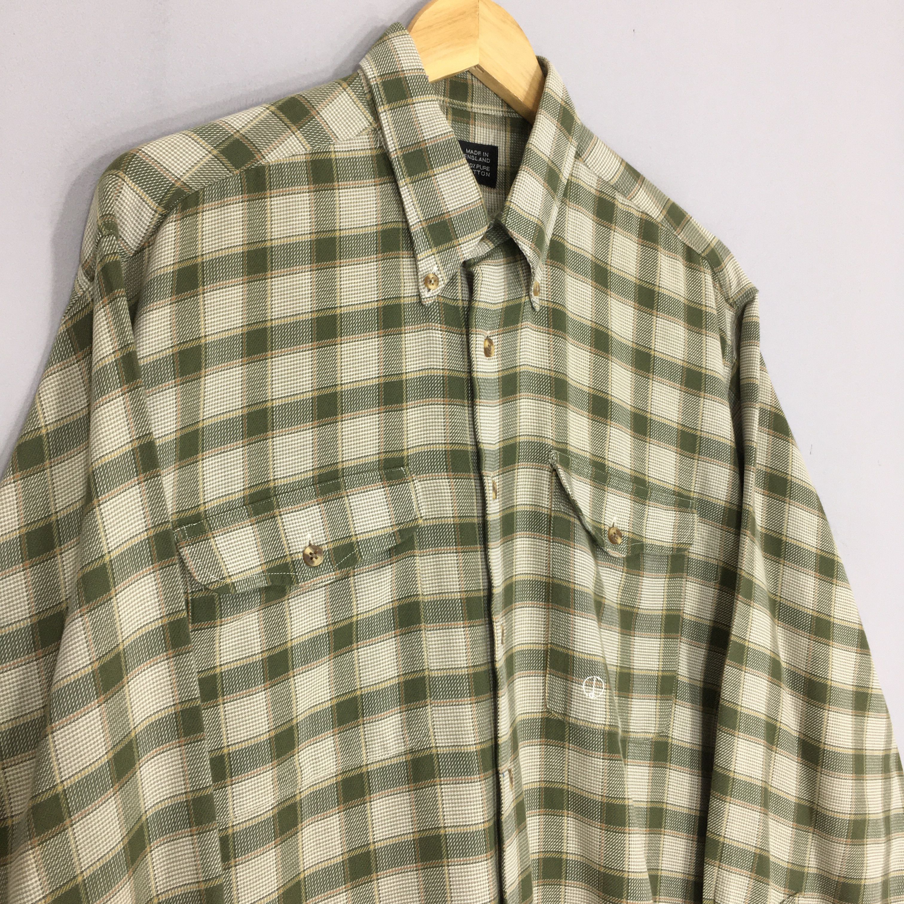 Alfred Dunhill × Flannel Vintage Dunhill Plaid Shadow Checkered Flannel Shirt XLarge Size US XL / EU 56 / 4 - 3 Thumbnail
