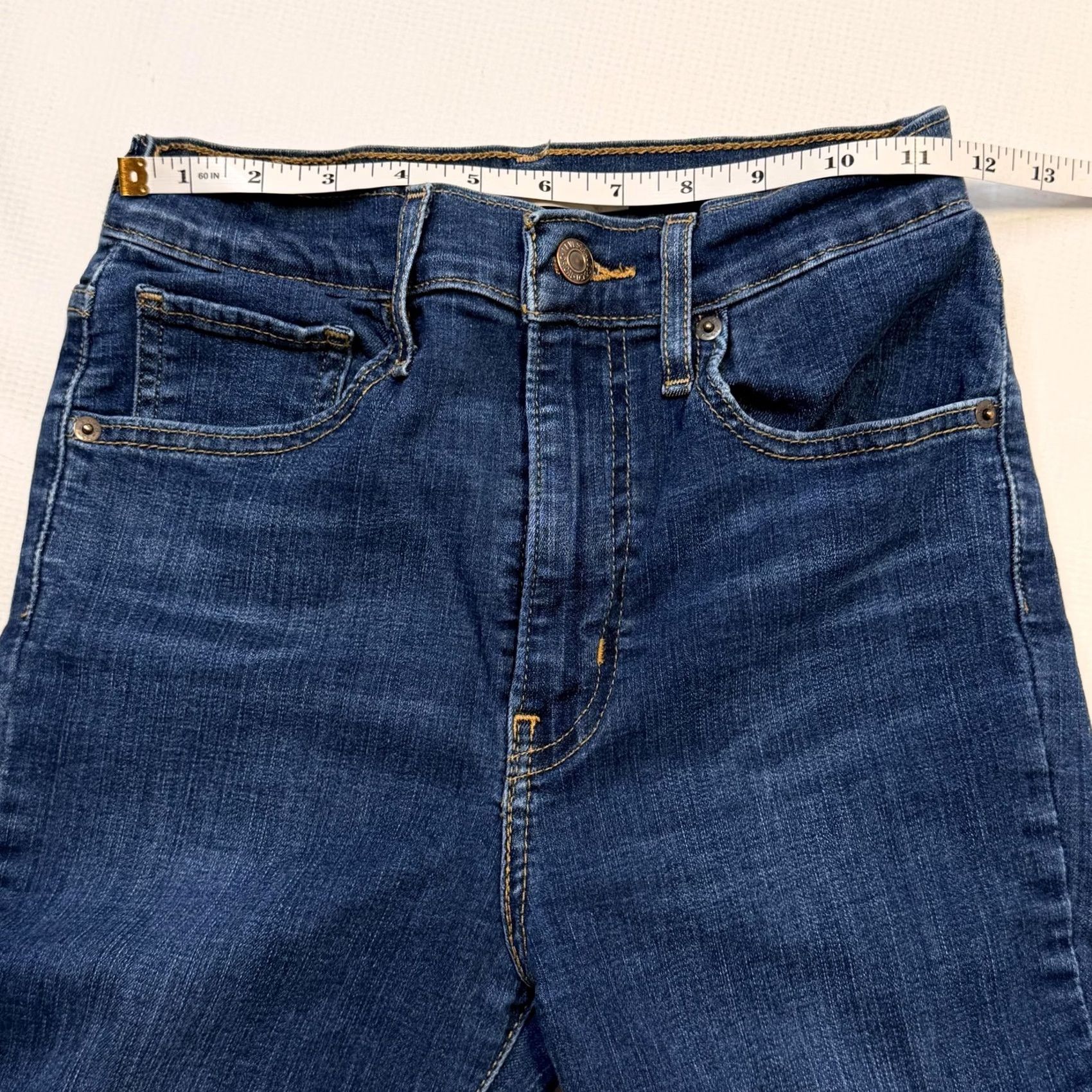 Levi's Levi's Jeans Womens Miles High Super Skinny 27 Blue Distressed Stretch High Rise Clothing Denim Jeans Size 27" / US 4 / IT 40 - 6 Thumbnail
