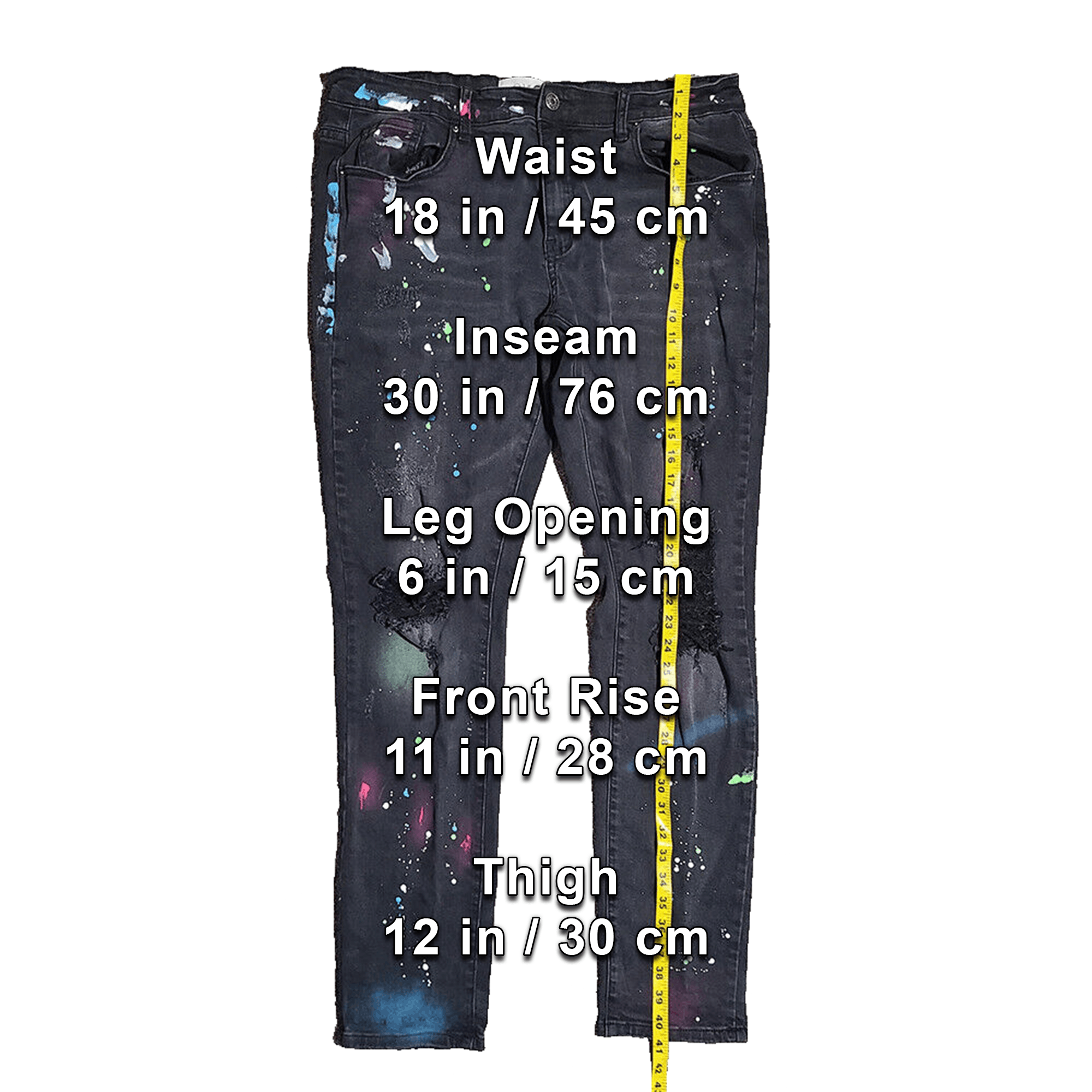Other Distressed Punk Paint Splatter Jeans - Size: 36 Size US 36 / EU 52 - 2 Thumbnail
