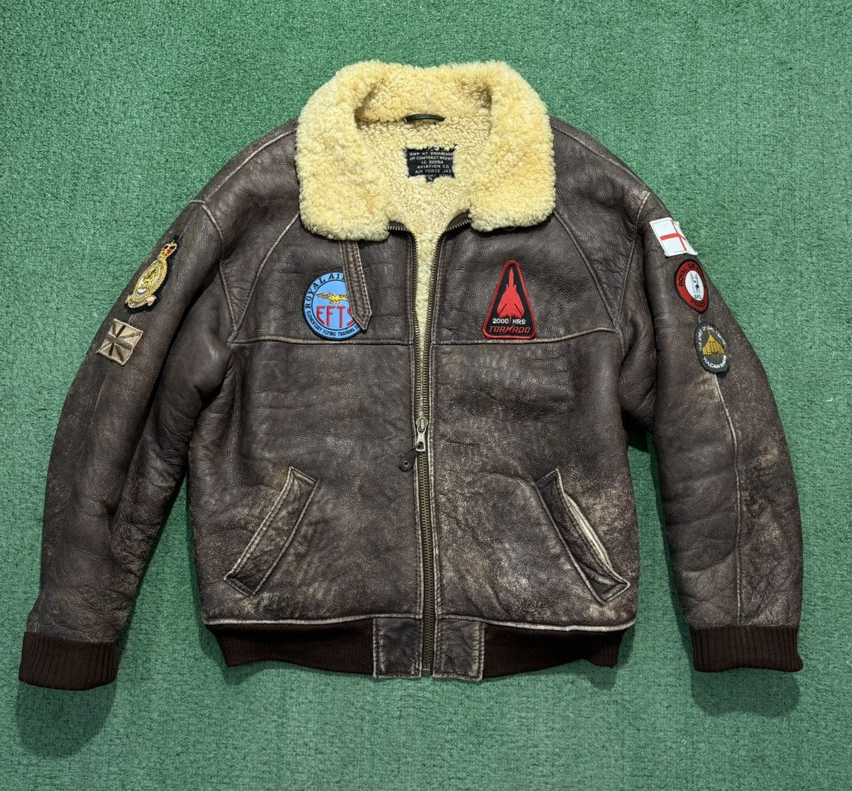 Leather British Air Force Leather Jacket Vintage G-1 Military Size US XXL / EU 58 / 5 - 1 Thumbnail