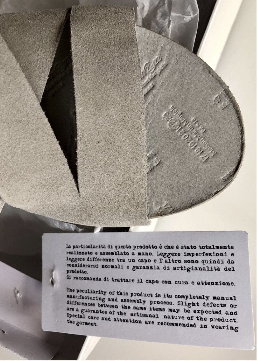 Maison Margiela Maison Margiela 🇮🇹 ash grey suede strappy band sandals 8 NIB Size US 8 / EU 41 - 4 Thumbnail