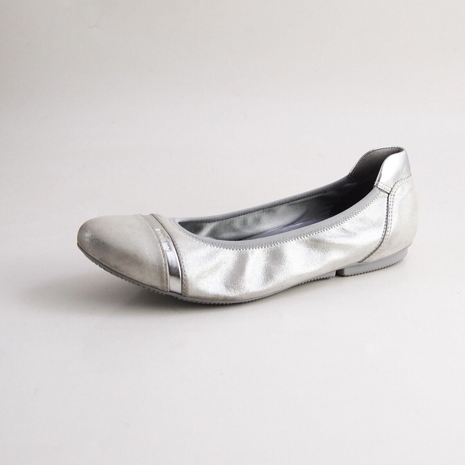 Hogan Hogan Ballet Flats Silver Gray Leather Suede EU 38.5 US 8.5 Size US 8.5 / IT 38.5 - 2 Thumbnail