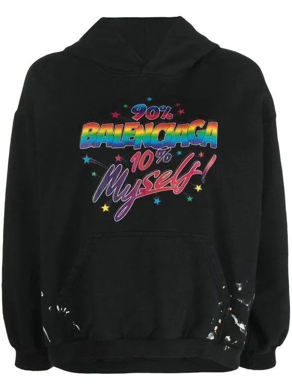 Image of Balenciaga O1Mt1Gz0424 Small Fit Hoodies In Black, Women's (Size XS)