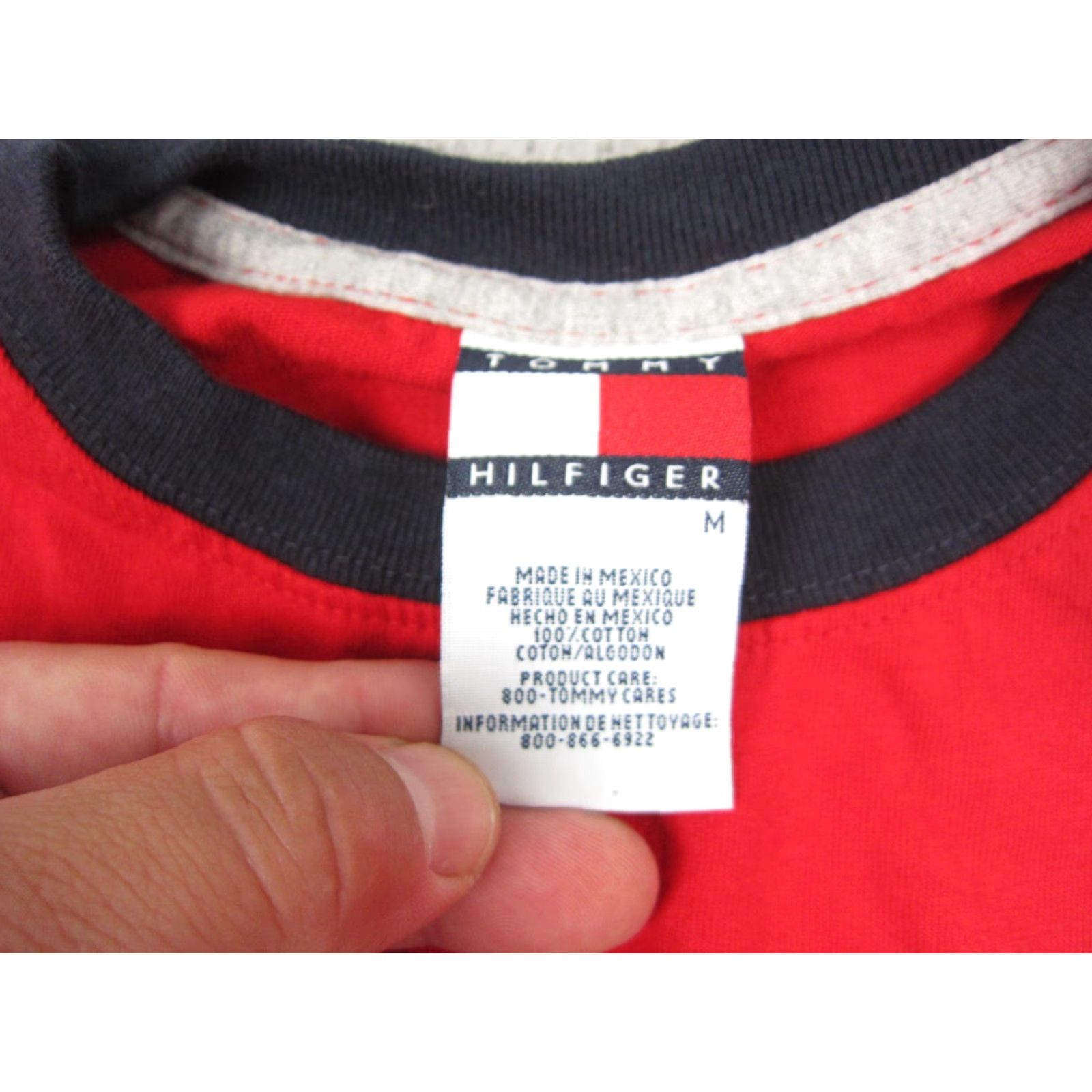 Tommy Hilfiger VINTAGE Tommy Hilfiger Shirt Mens M Red 90s Tommy Jeans Cotton Short Sleeve Crew Neck USA 90s Mens Size US M / EU 48-50 / 2 - 3 Thumbnail