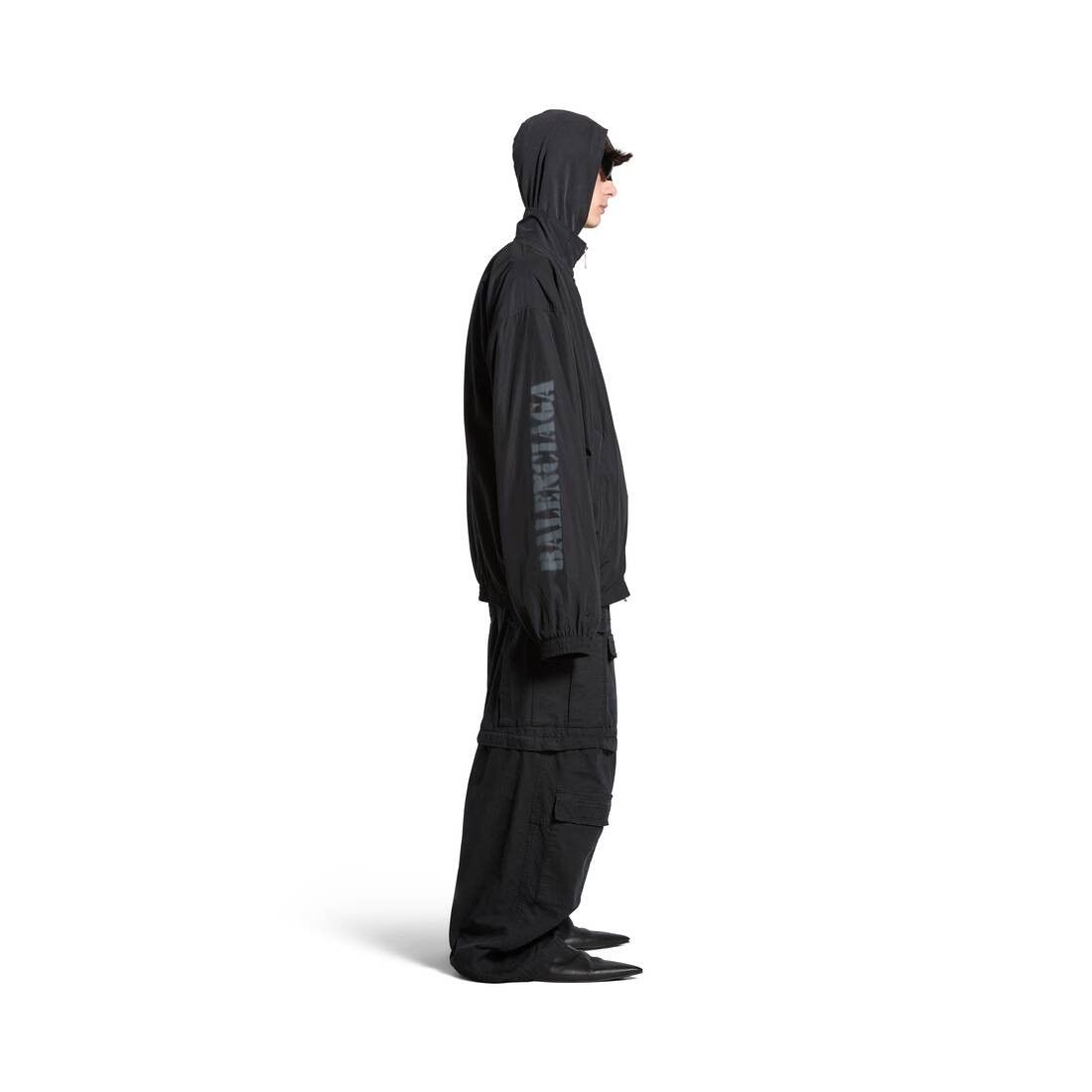 Balenciaga o1s1rm0825 Stencil Type Tracksuit Jacket in Black Size US XS / EU 42 / 0 - 2 Thumbnail