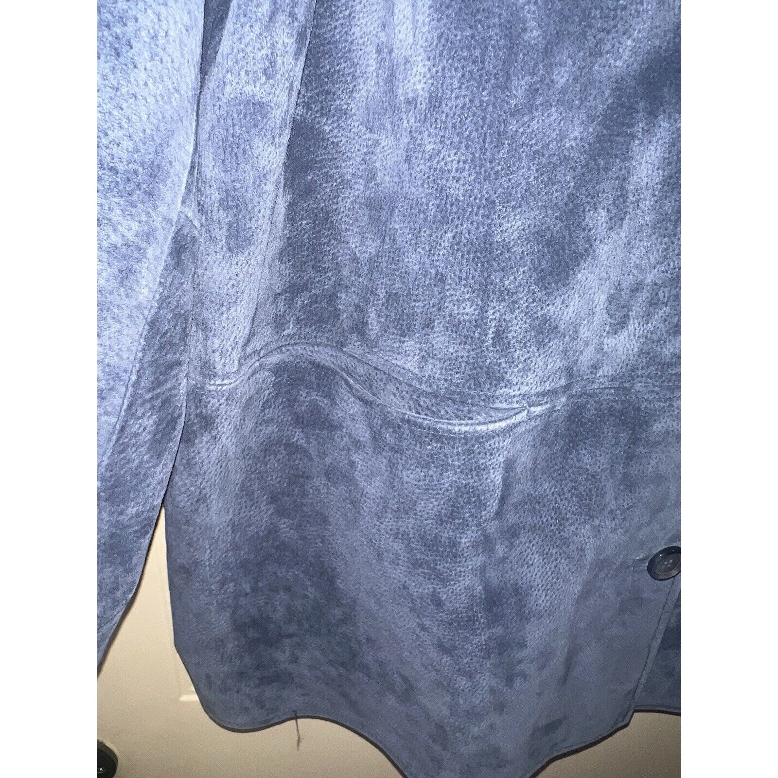 & Other Stories ISZ Genuine Leather Suede Coat Parka Jacket Women's XL Blue Size XL / US 12-14 / IT 48-50 - 5 Thumbnail