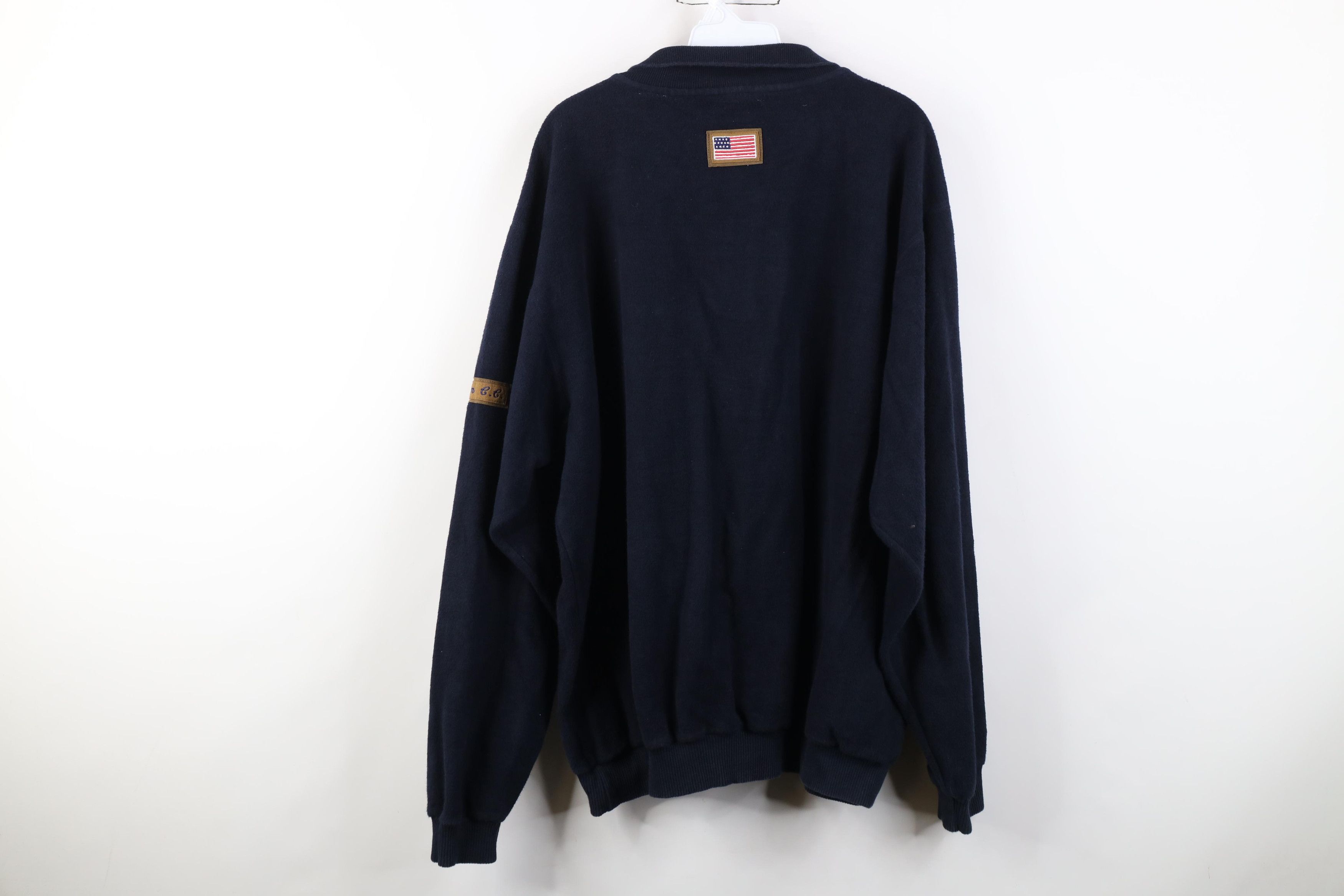 Vintage Vintage 90s Reverse Collared Pullover Sweater Golfing Blue Size US XL / EU 56 / 4 - 11 Thumbnail