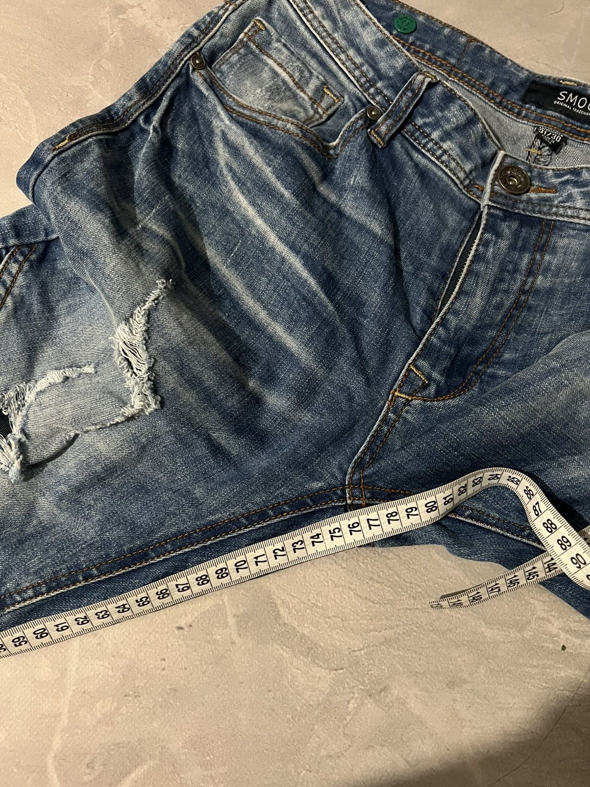 Vintage Distressed Glamour Skinny Swag Jean / Avant Garde Faded 90 Size US 31 - 9 Thumbnail