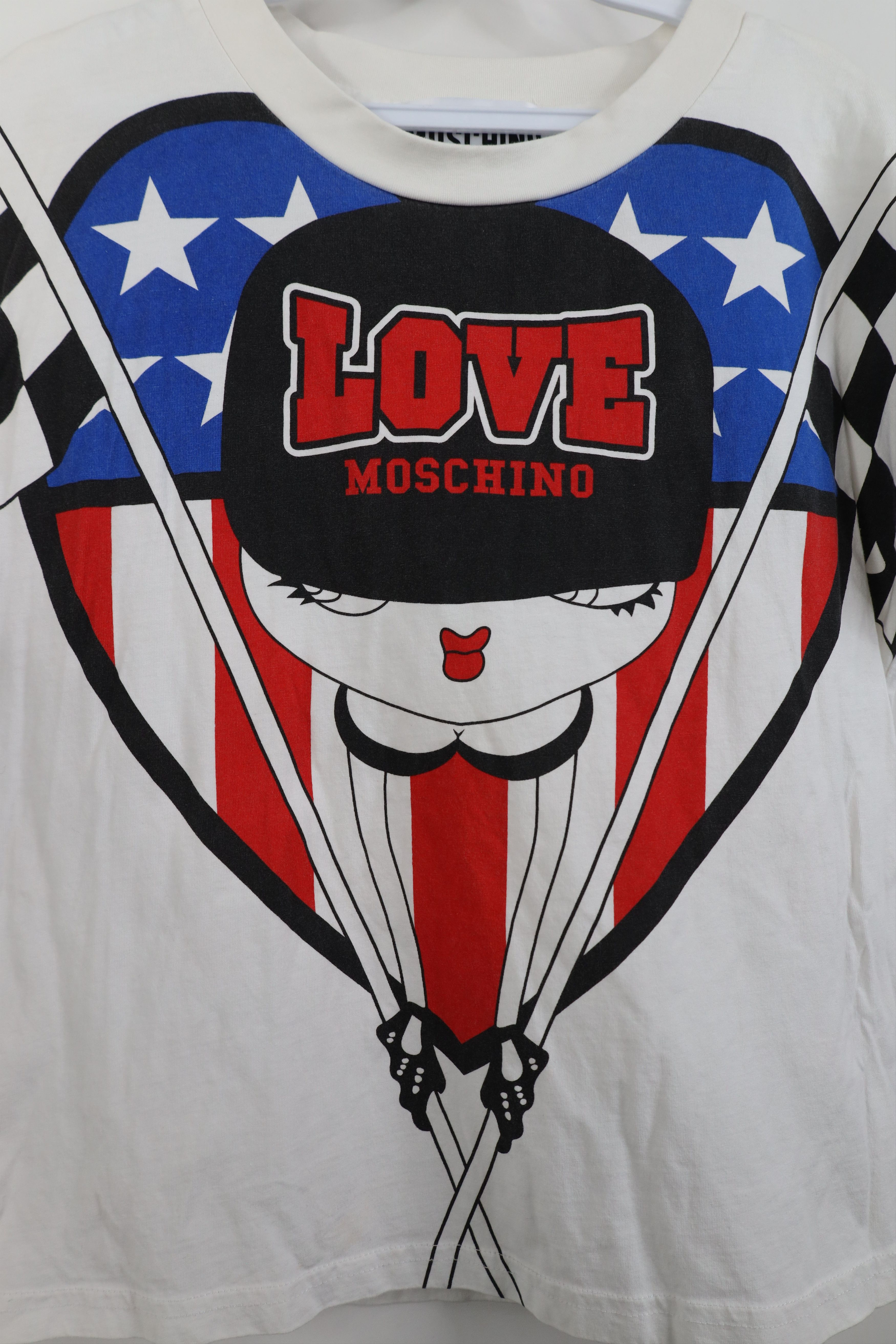 Moschino Moschino Couture Racing Flag Heart Pinup Girl T-Shirt Size M / US 6-8 / IT 42-44 - 4 Thumbnail