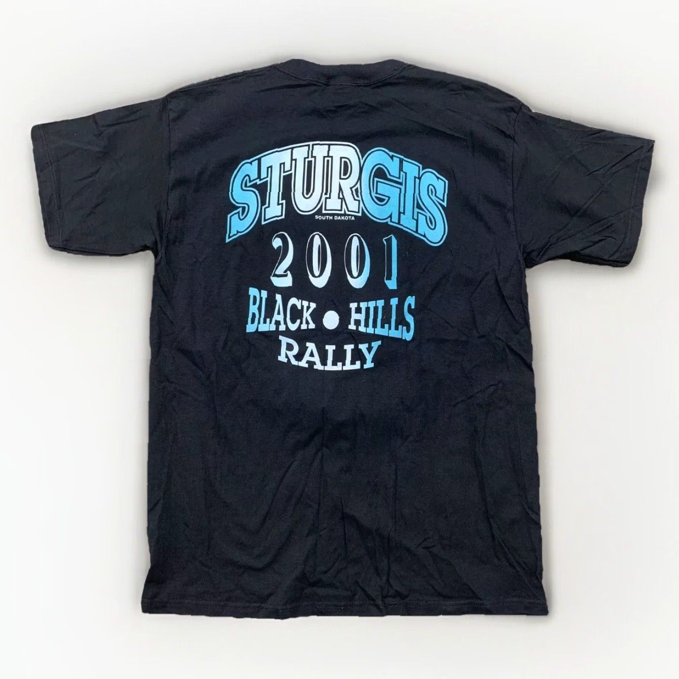 Gildan VINTAGE Sturgis South Dakota 2001 Black Hills Rally T Shirt L Men's Graphic Print Crew Neck Short Sleeve Cotton Gildan Dinosaur? Size US L / EU 52-54 / 3 - 3 Thumbnail