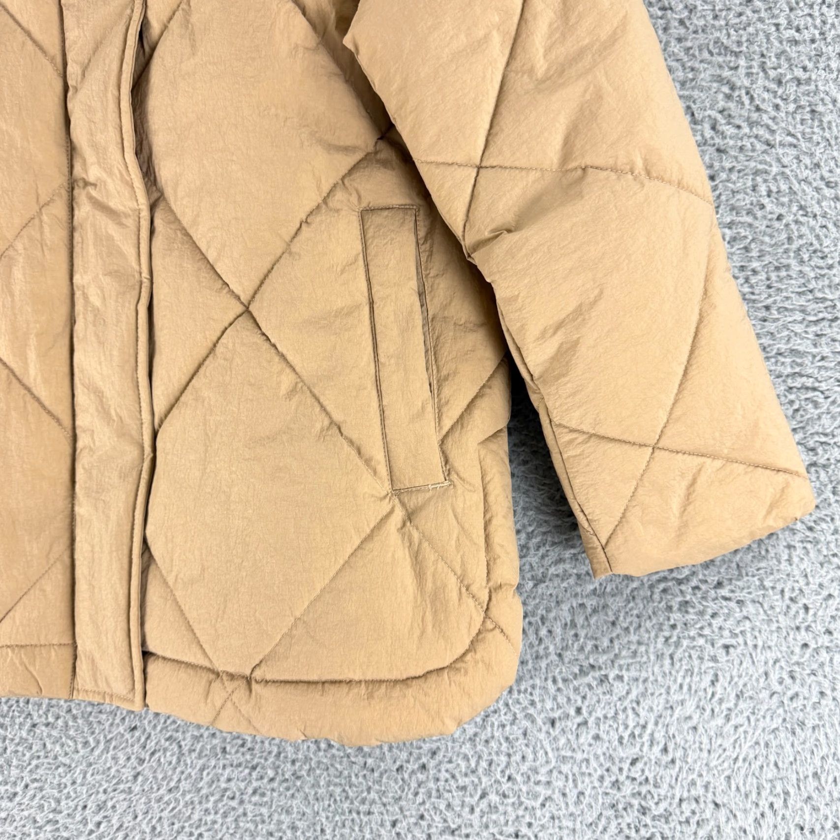 Madewell Madewell Holland Quilted Puffer Parka Jacket Womens XS Beige Hooded LS Size XS / US 0-2 / IT 36-38 - 3 Thumbnail