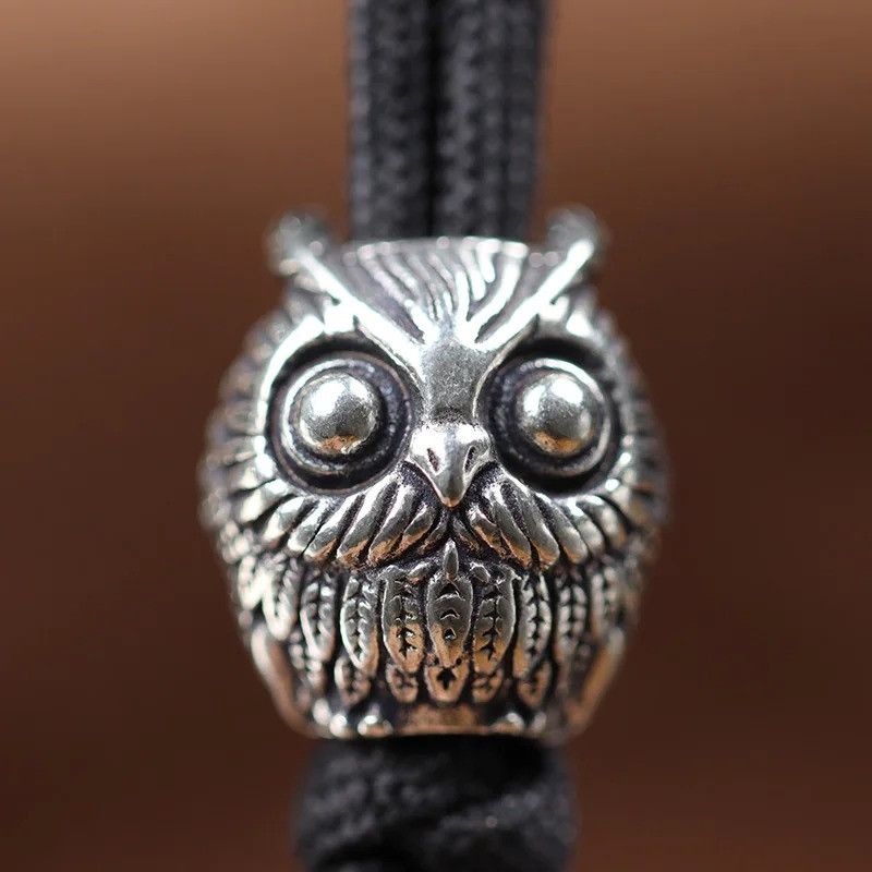 Handmade 3Pcs Cute Owl Beads Paracord Bead Zipper Umbrella Rope Size ONE SIZE - 5 Thumbnail