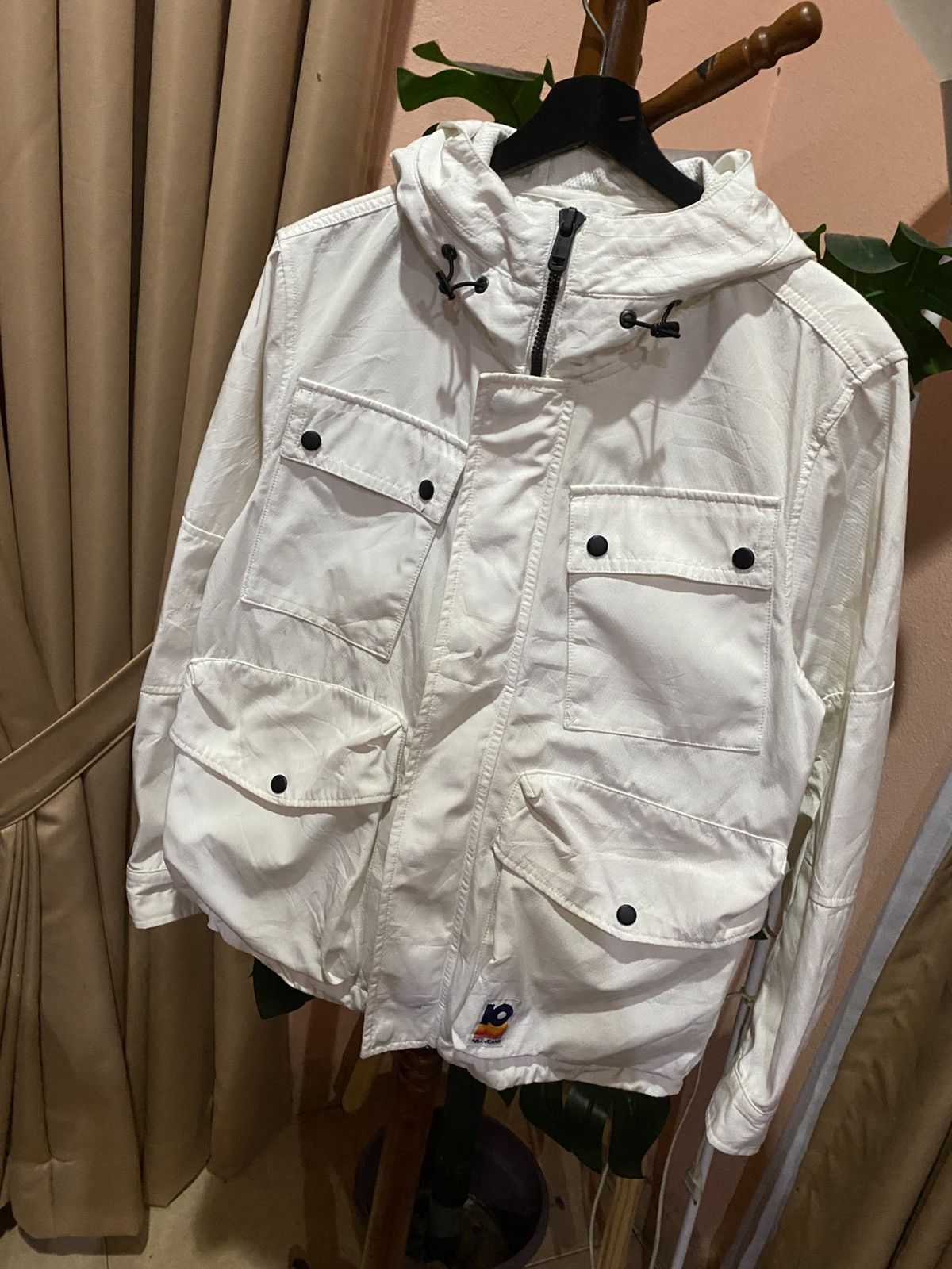 Vintage Able Jeans White Utility Hooded Jacket Streetwear – Size L Size US M / EU 48-50 / 2 - 4 Thumbnail