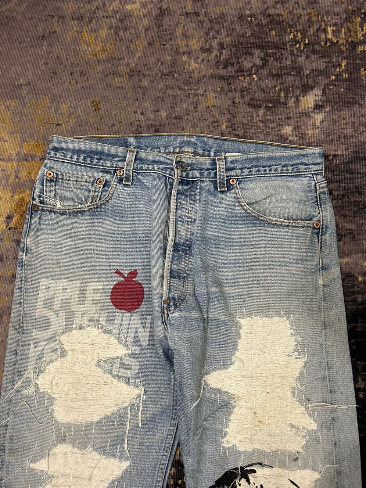Levi's Vintage Clothing Vintage Levis 501XX Sample Rippert Gorilla Aplle Print Size US 33 - 6 Thumbnail