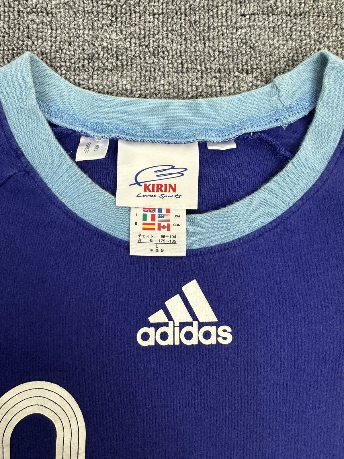 Adidas Rare🔥Vintage Y2K Samurai Blue JFA Shirt Big Logo Spell Out Size US M / EU 48-50 / 2 - 4 Thumbnail