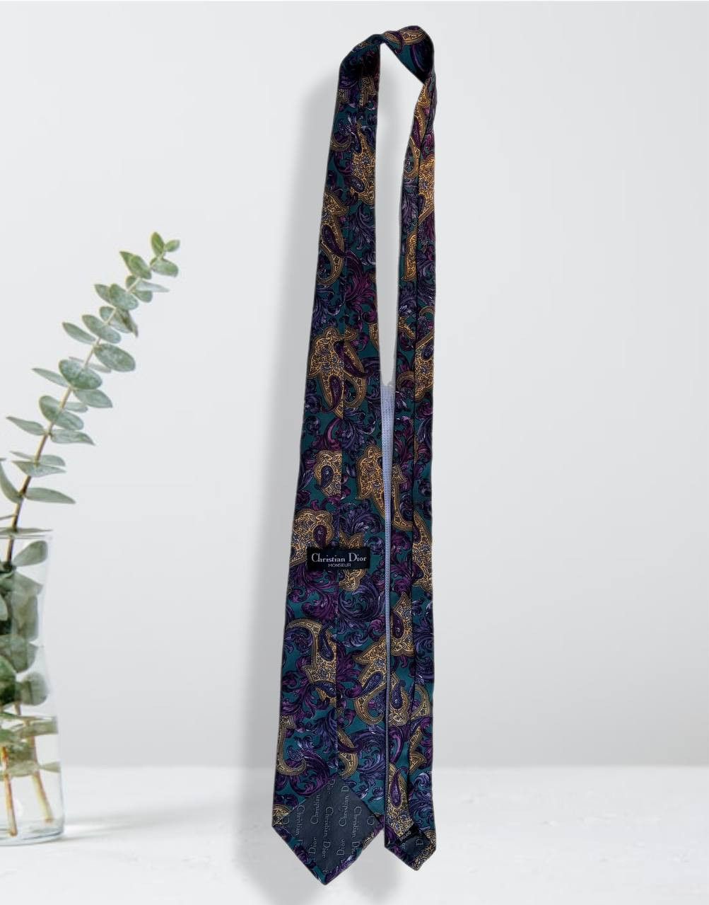 Christian Dior Monsieur Christian Dior Monsieur Flowers TIE 100% SILK Men's NECKTIE Size ONE SIZE - 3 Thumbnail