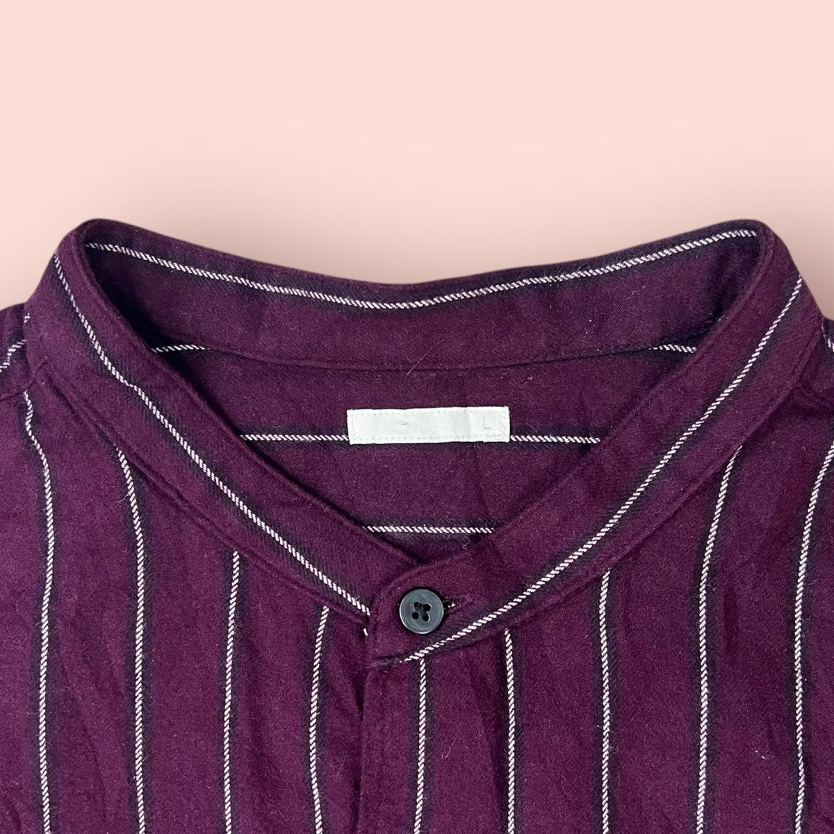 GU × Japanese Brand × Jun Takahashi VINTAGE GU PURPLE STRIPED SOFT FLANNEL STAND COLLAR Size US L / EU 52-54 / 3 - 15 Thumbnail