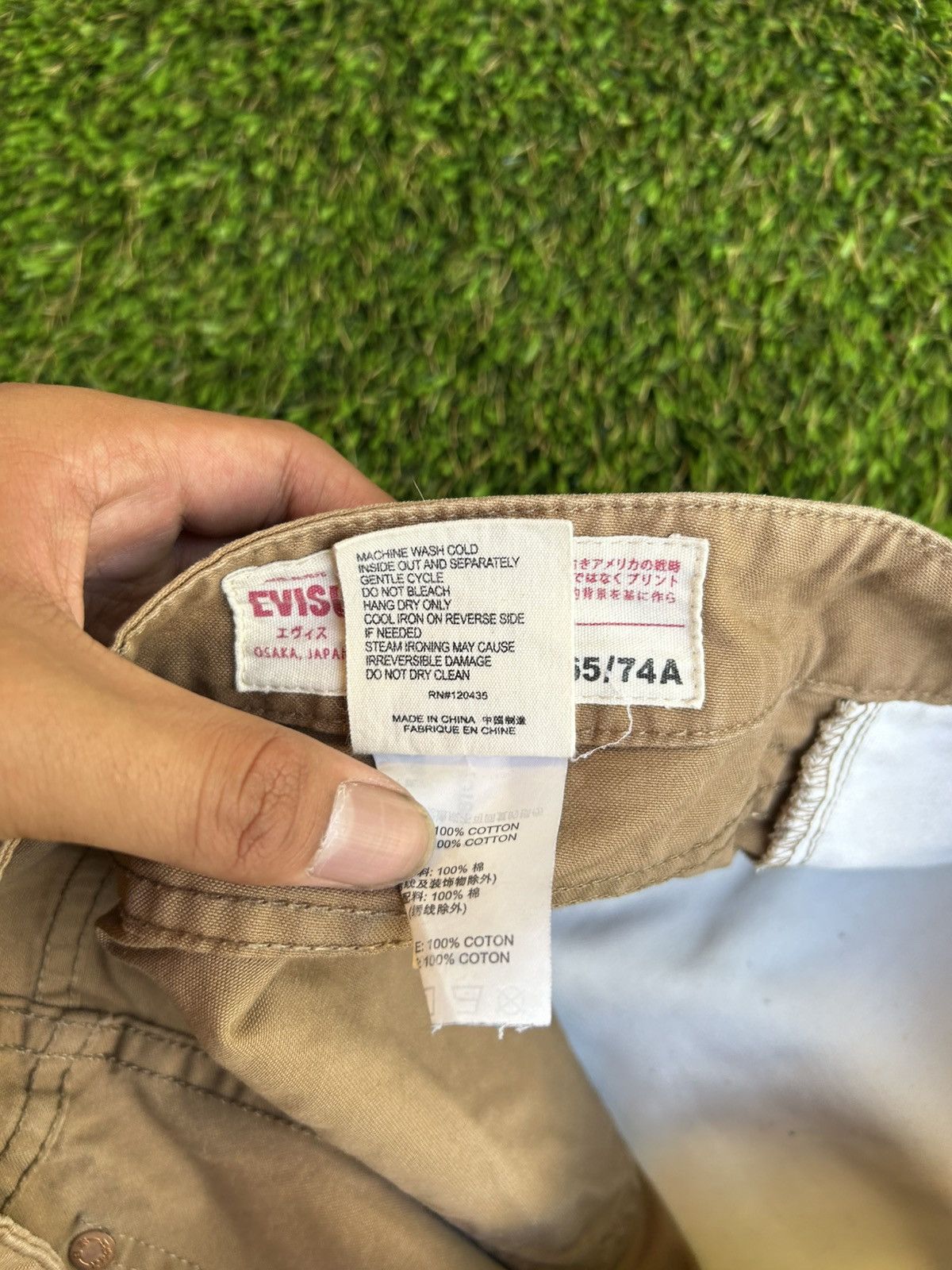 Evisu Evisu Evergreen Seagull Embroidered Work Khaki Pants Size US 29 - 5 Thumbnail