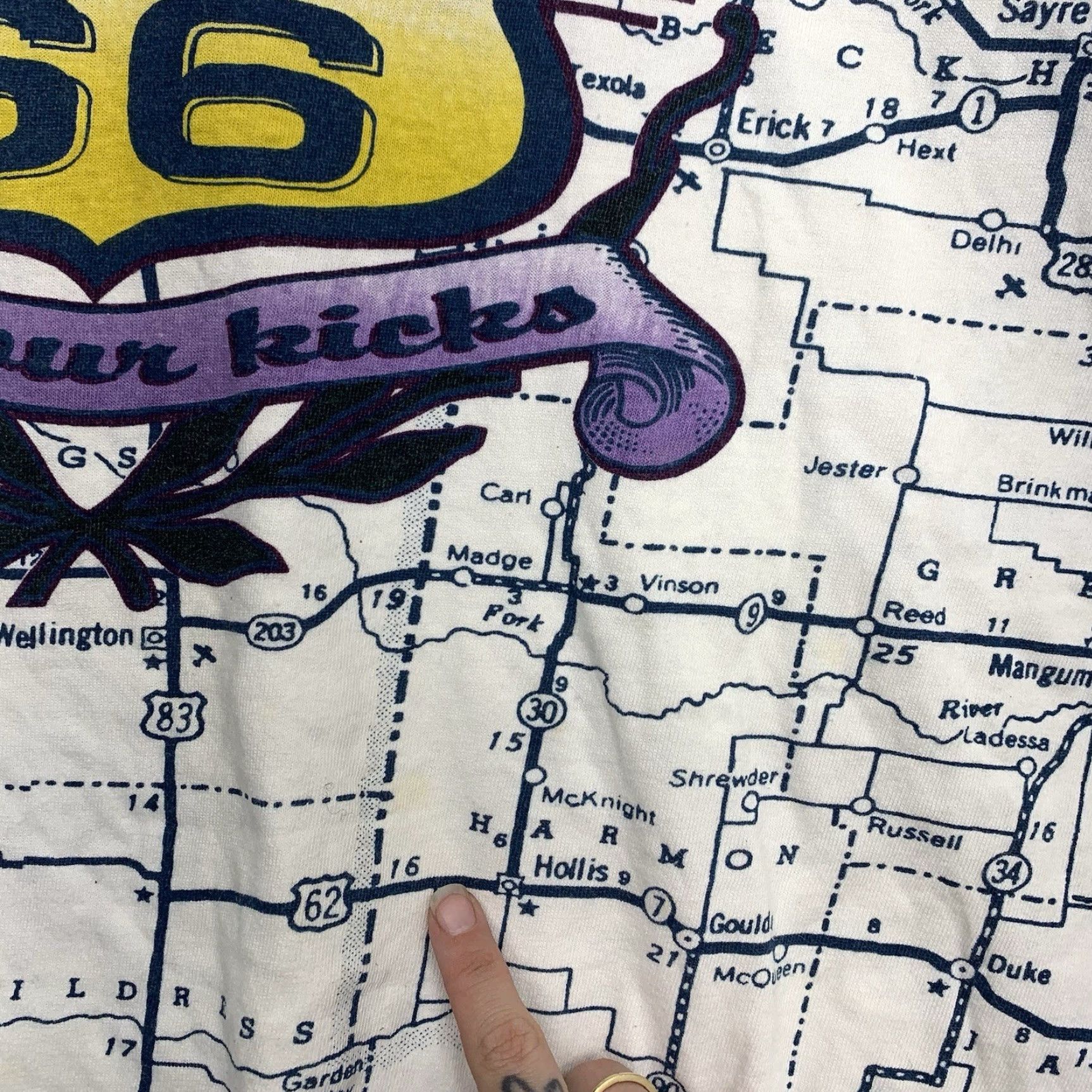 Route 66 VINTAGE Route 66 T-Shirt Mens 2XL Short Sleeve Map Highway 90s Classic USA Size US XXL / EU 58 / 5 - 4 Thumbnail