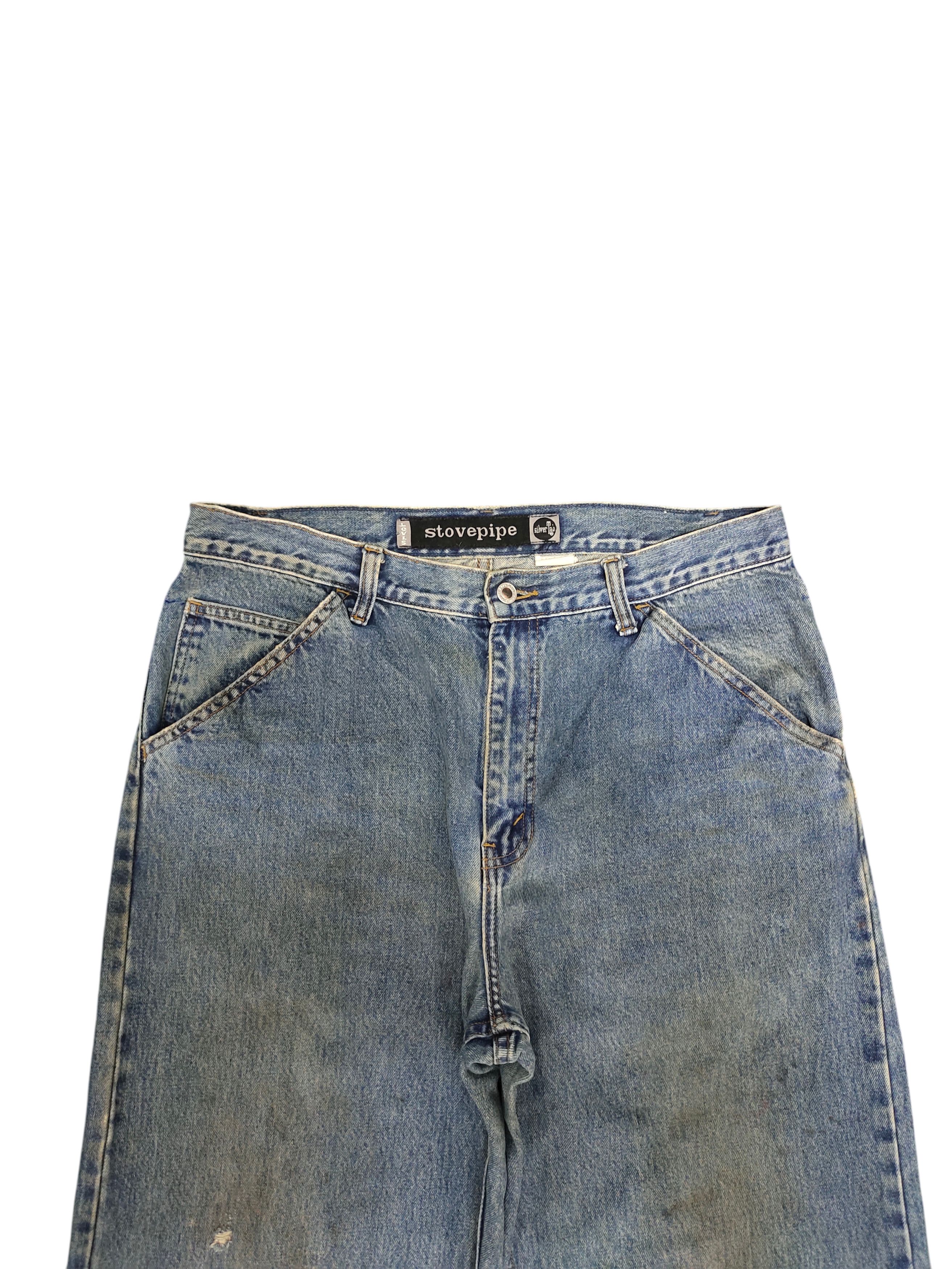 Levi's Vintage Clothing Vintage 90s Levis Silvertab Stovepipe Baggy Denim Jeans Size US 34 / EU 50 - 2 Thumbnail