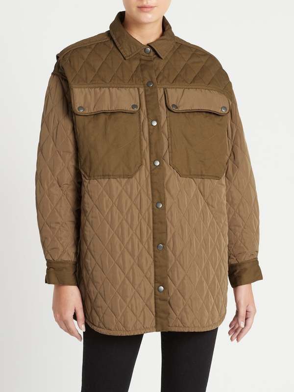 Frame Oversized Shirt Jacket in Desert Size S / US 4 / IT 40 - 1 Thumbnail