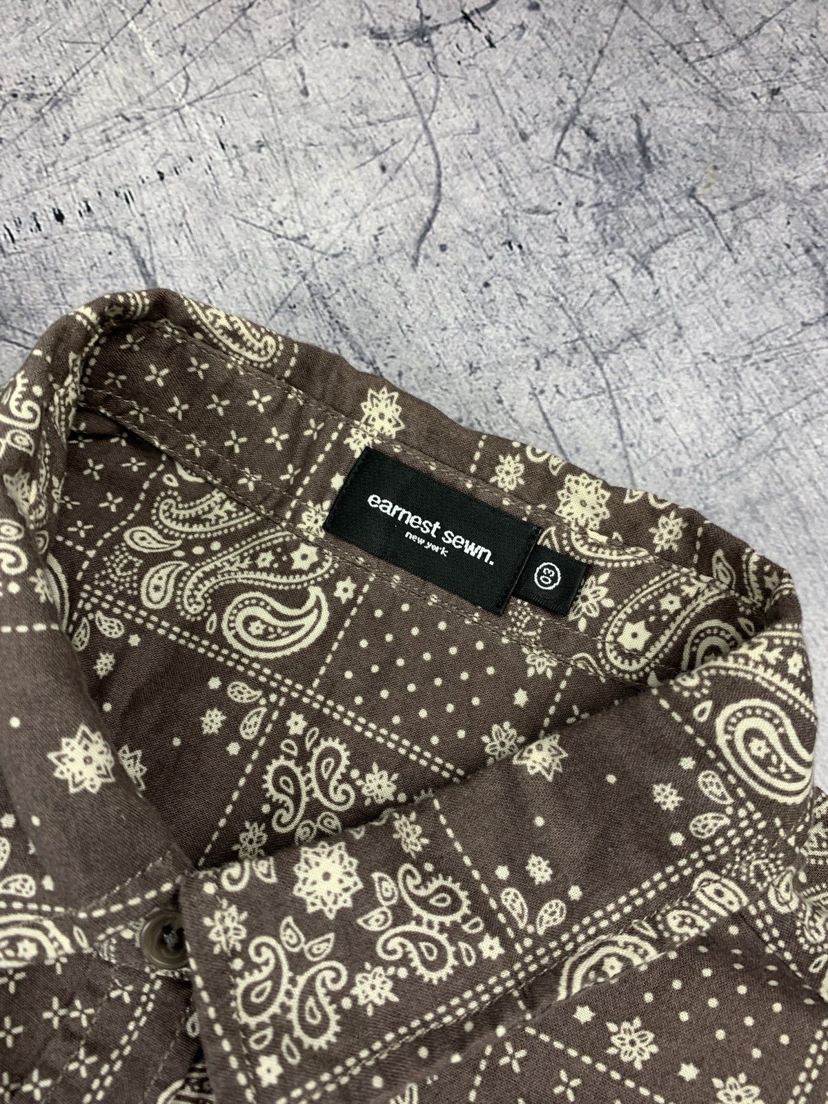 Earnest Sewn Designer Earnest Sewn Brown Shirt Paisley Pattern Size US M / EU 48-50 / 2 - 6 Thumbnail
