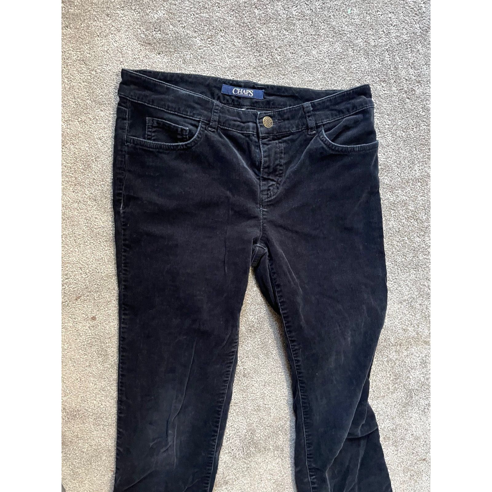 Chaps Chaps Pants Women's Size 6 Straight Leg Corduroy Black Stretch Business Casual Dress Pants Regular Inseam 30.5" Machine Washable Womens Size 28" / US 6 / IT 42 - 2 Thumbnail