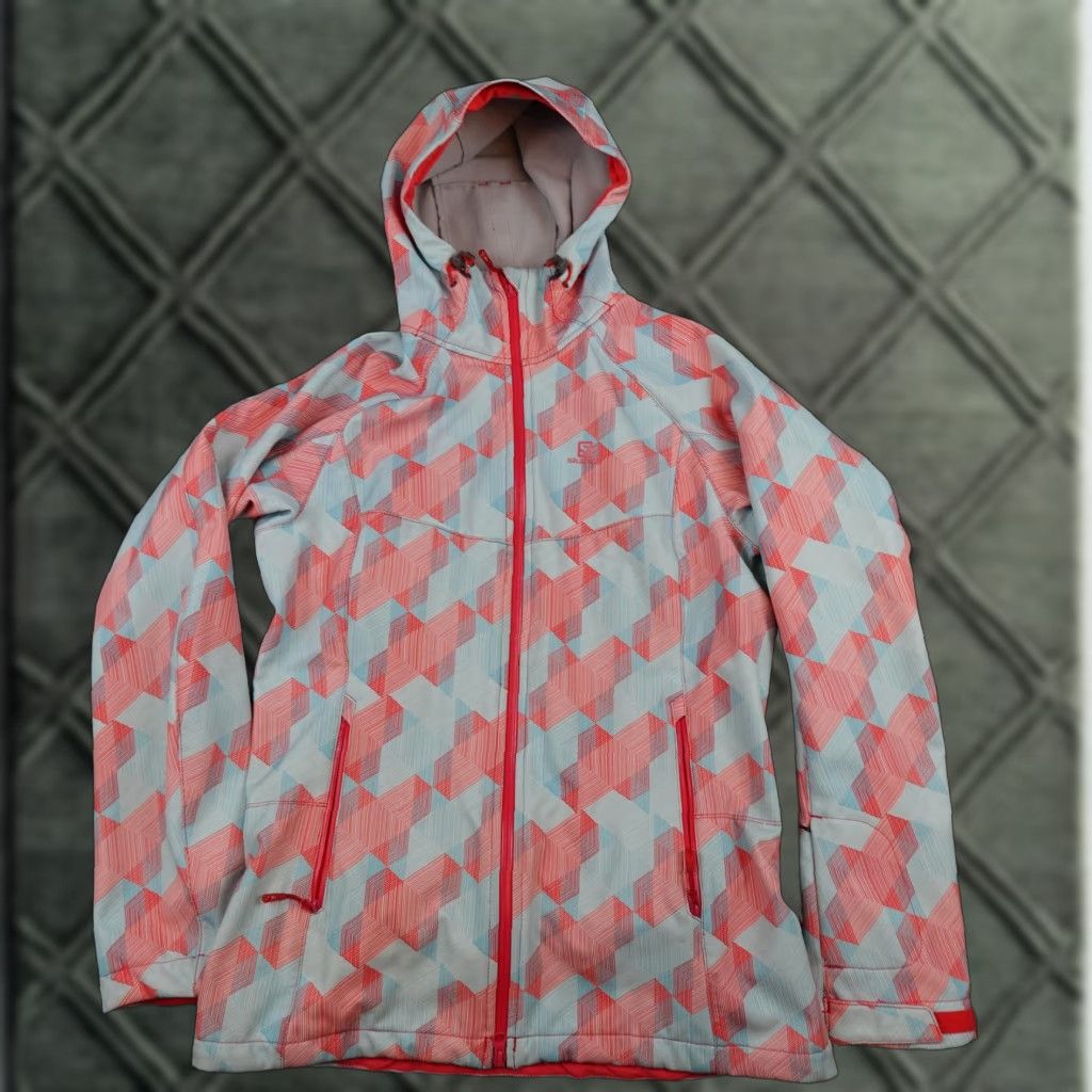 Salomon Salomon Ski Jacket Womens Medium Blue Clima Pro Softshell Hooded Geometric Size M / US 6-8 / IT 42-44 - 1 Thumbnail