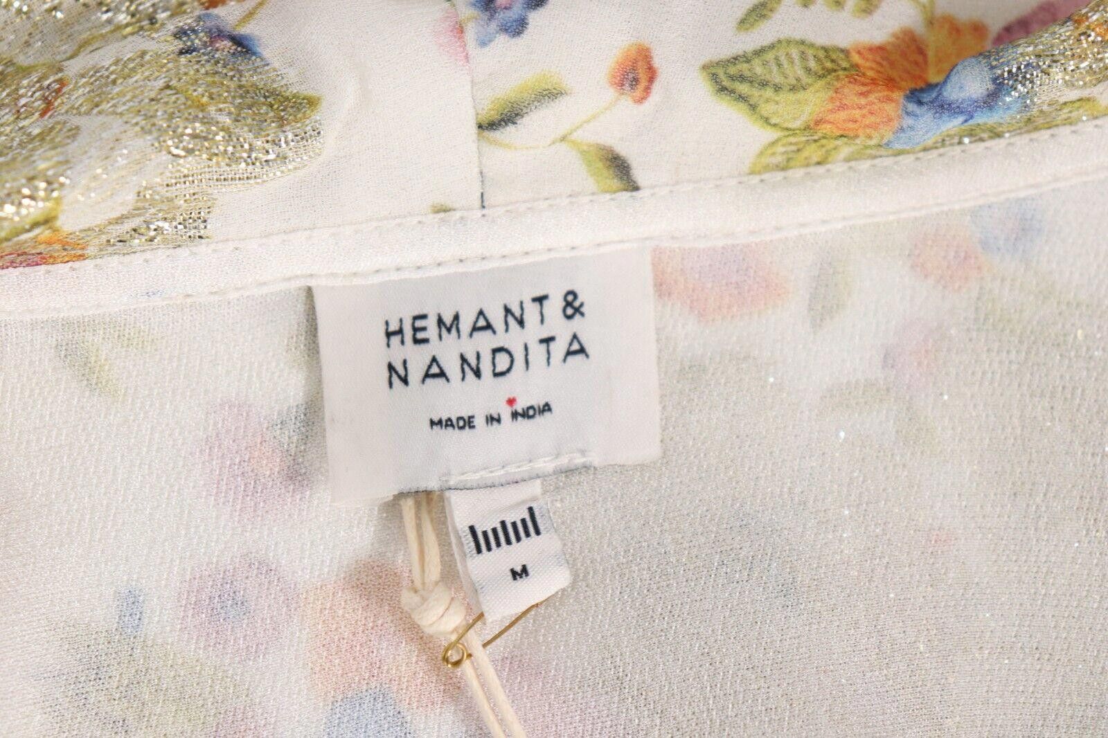 Designer Hemant & Nandita Women Medium Ivory Pied Floral Bodysuit NWT Size M / US 6-8 / IT 42-44 - 6 Thumbnail
