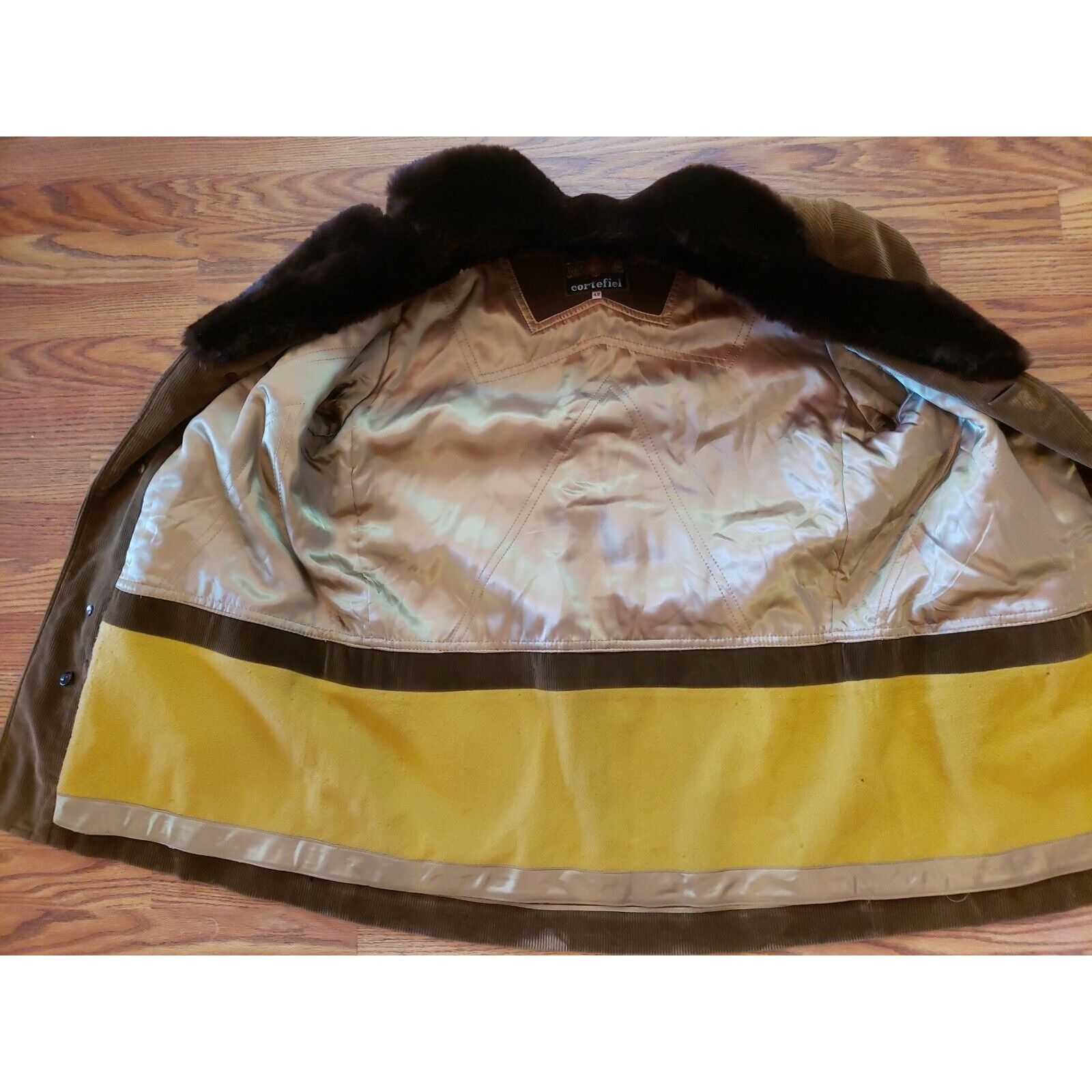 Vintage Vtg Corduroy Rancher Jacket Mens 42 Brown Faux Fur Collar Co Size US M / EU 48-50 / 2 - 9 Thumbnail